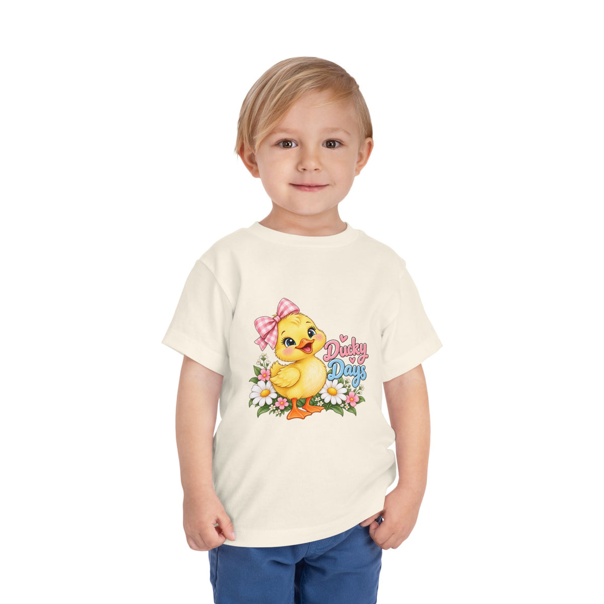 Toddler Tee — "Ducky Days" Cute Duckling Floral Baby Shirt