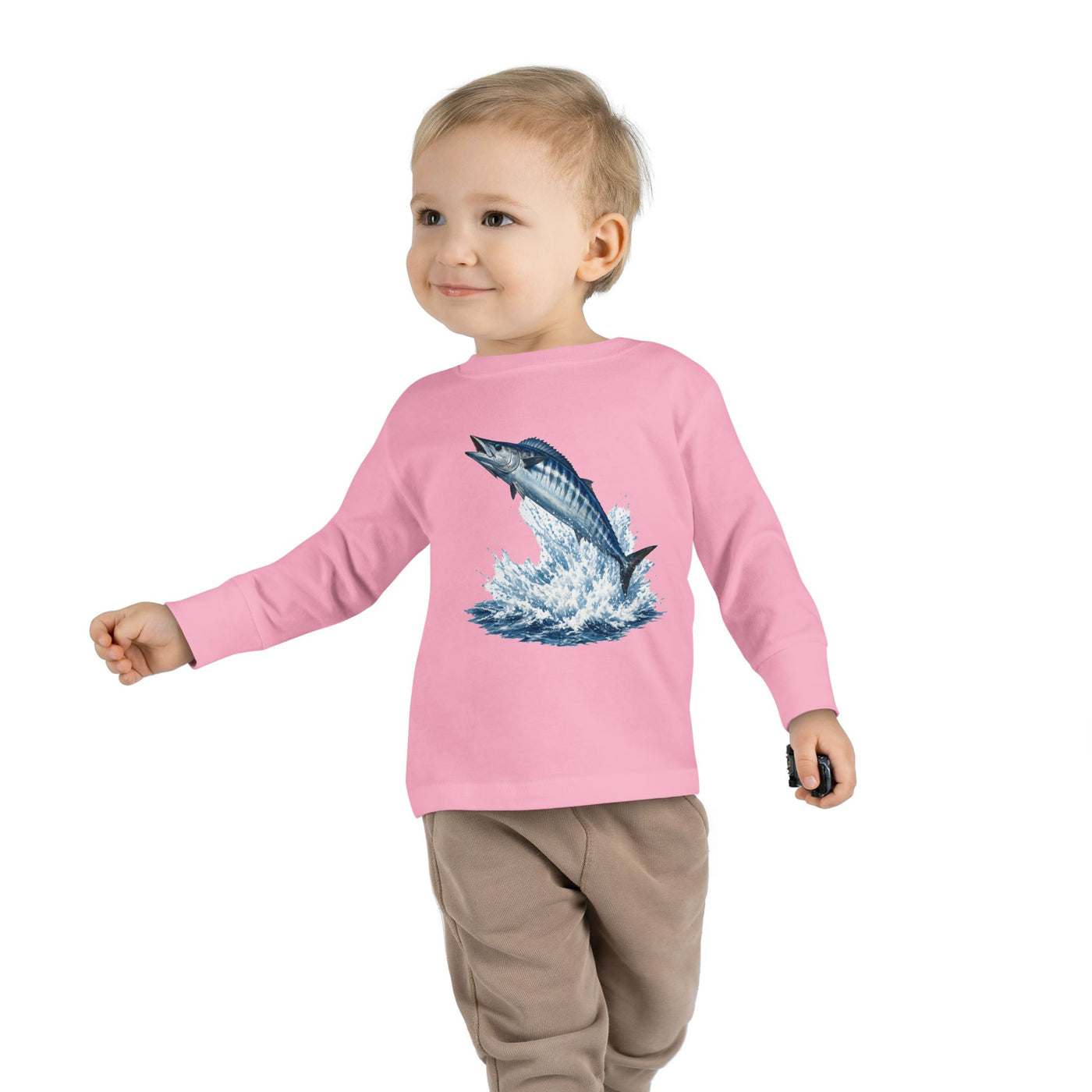 Toddler Long Sleeve Tee — Leaping Tuna Ocean Graphic