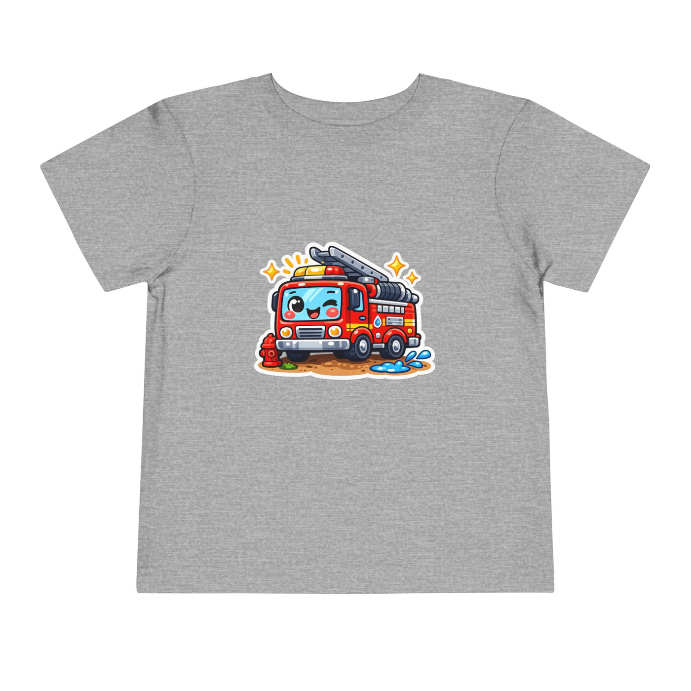 Toddler Tee — Cute Cartoon Fire Truck Graphic Shirt for Kids