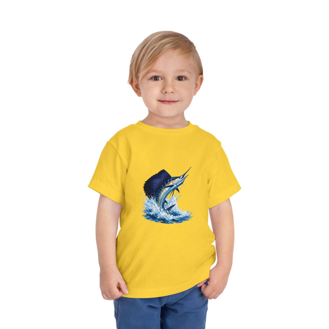Toddler Tee – Blue Marlin Splash Fishing Shirt