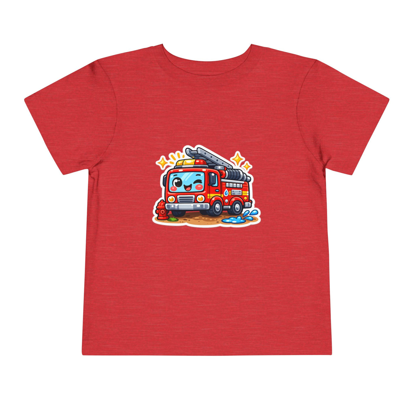 Toddler Tee — Cute Cartoon Fire Truck Graphic Shirt for Kids