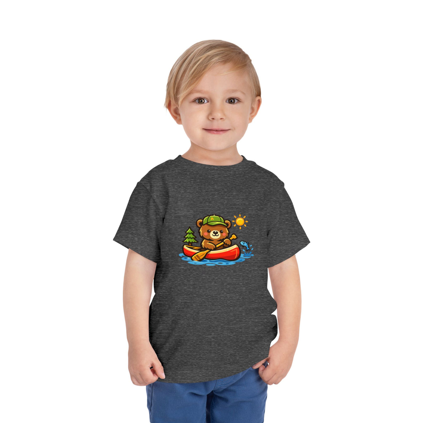 Toddler Tee — Cute Bear Canoeing Graphic Shirt | Kids Outdoor Adventure Top