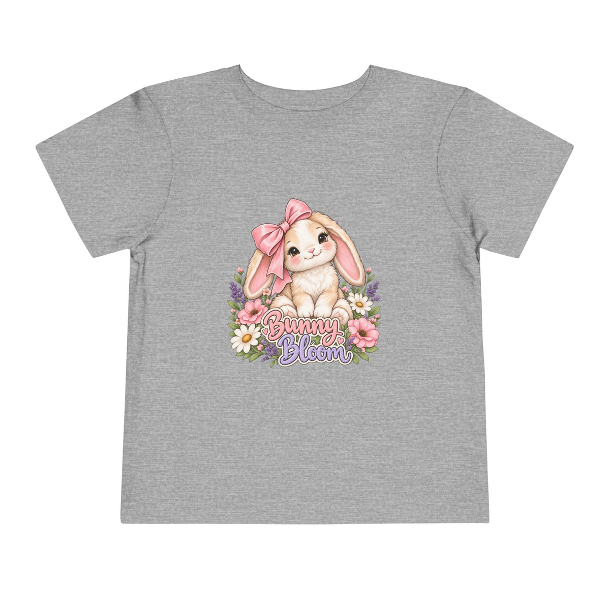 Toddler Tee — "Bunny Bloom" Cute Bunny with Flowers