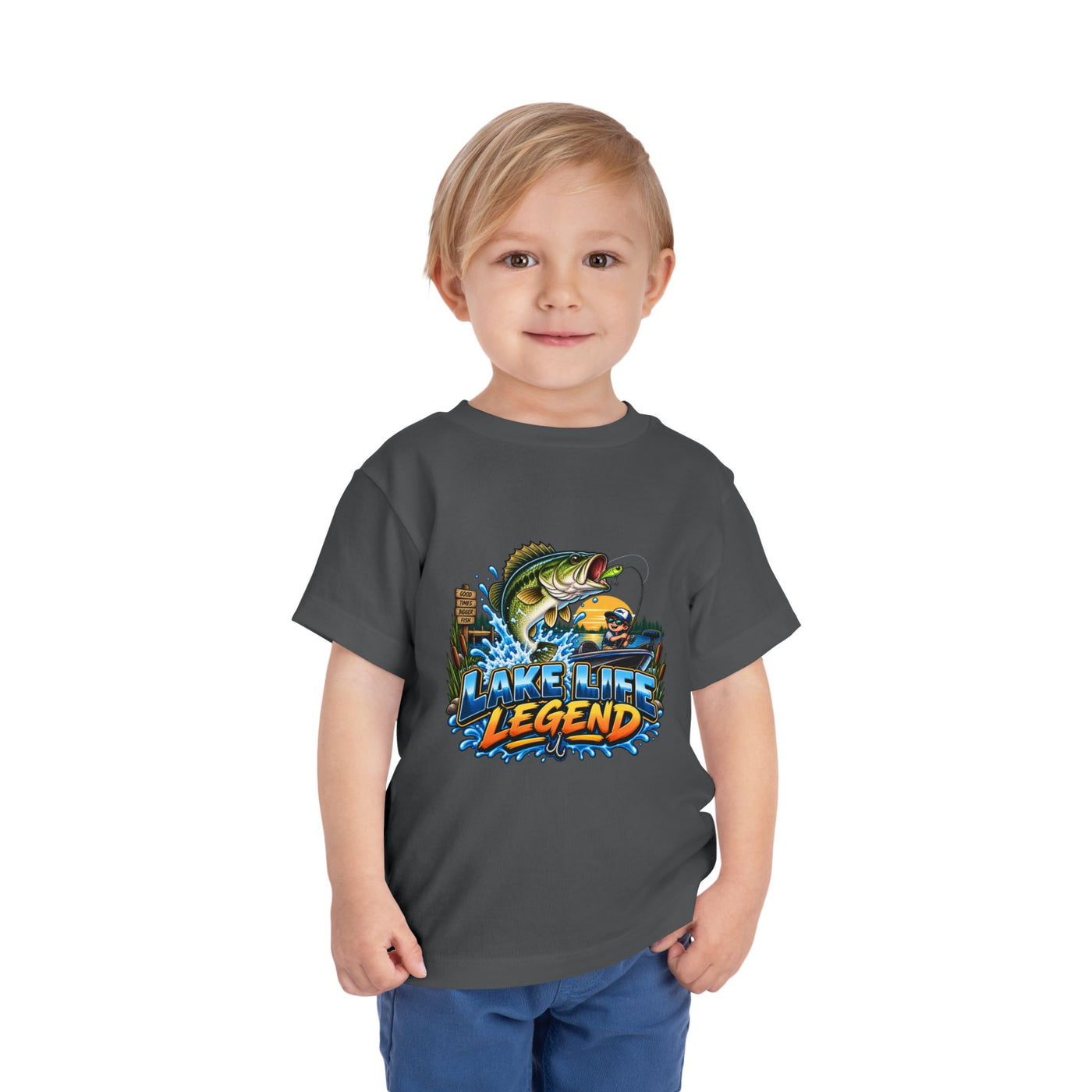 Toddler Tee — "Lake Life Legend" Fishing Graphic for Kids
