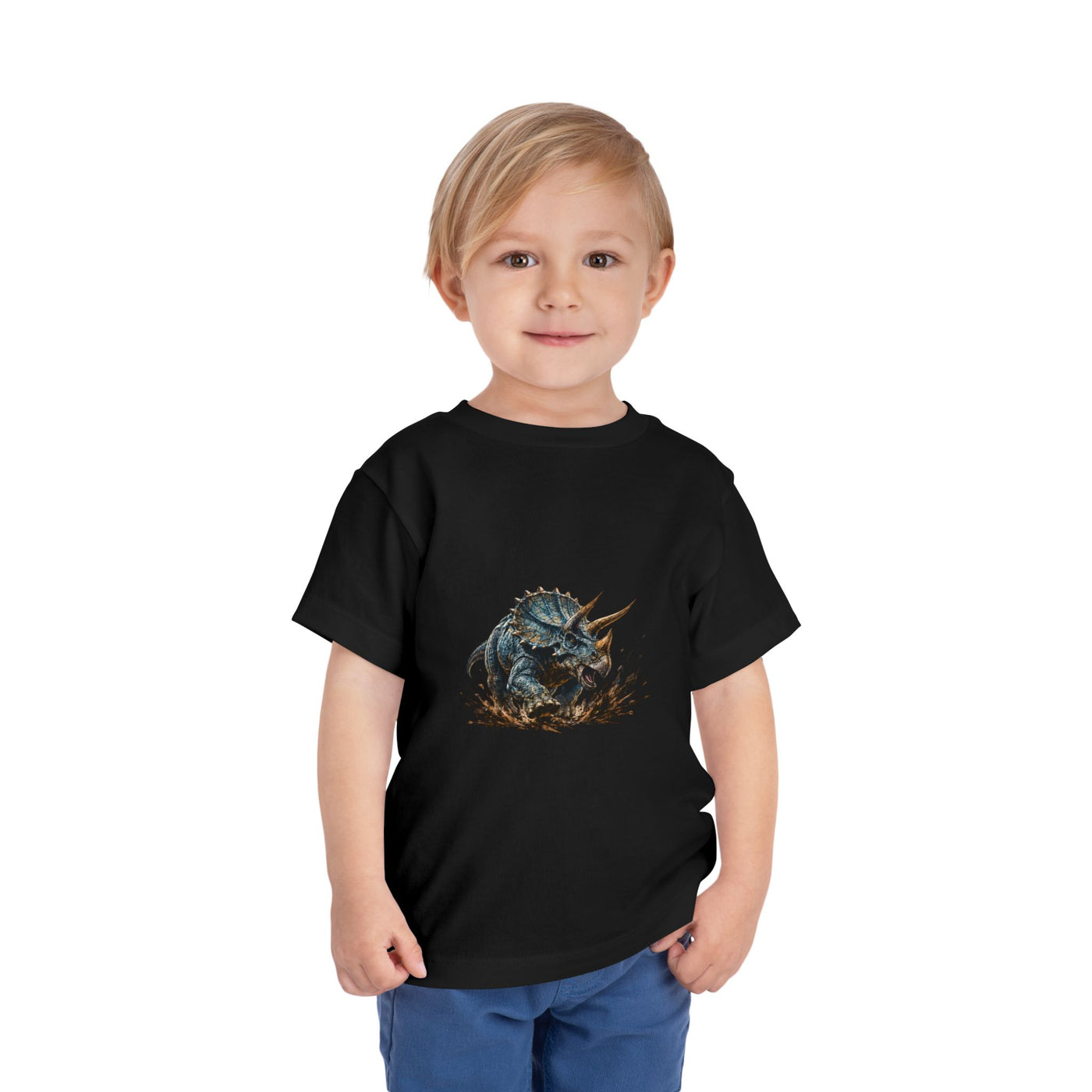 Toddler Tee — Mud-Splash Triceratops Dino Shirt for Kids