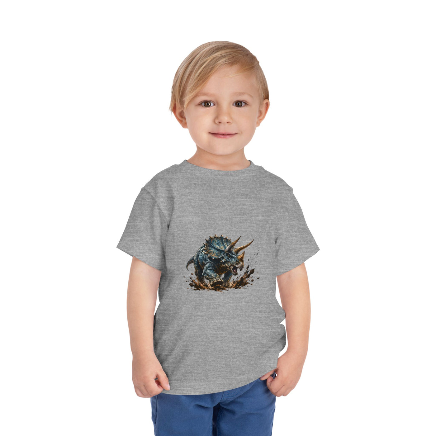 Toddler Tee — Mud-Splash Triceratops Dino Shirt for Kids