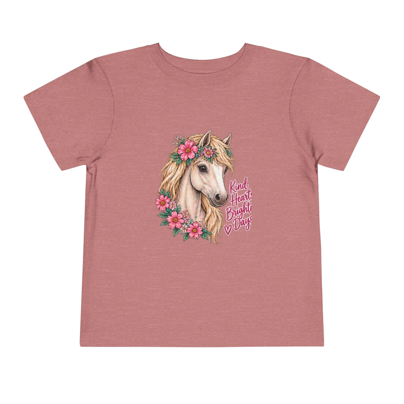 Toddler Tee — Floral Horse "Kind Hearts Bright Days" Cute Pony Shirt