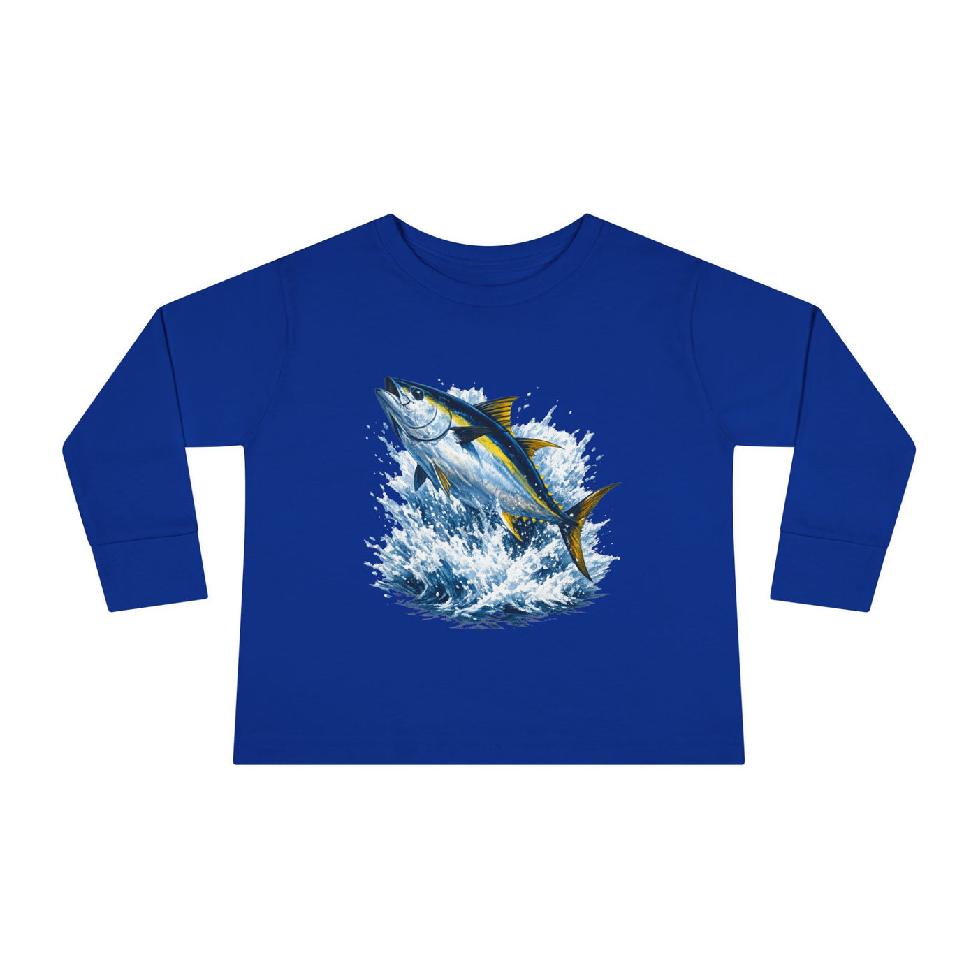 Toddler Long Sleeve Tee - Bluefin Tuna Splash Graphic