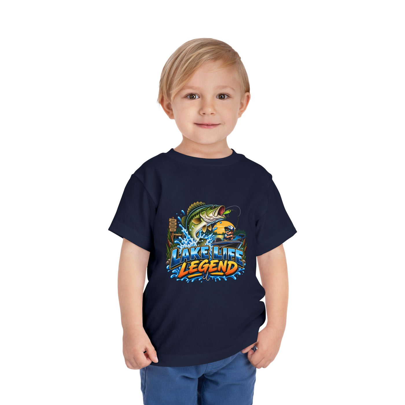 Toddler Tee — "Lake Life Legend" Fishing Graphic for Kids