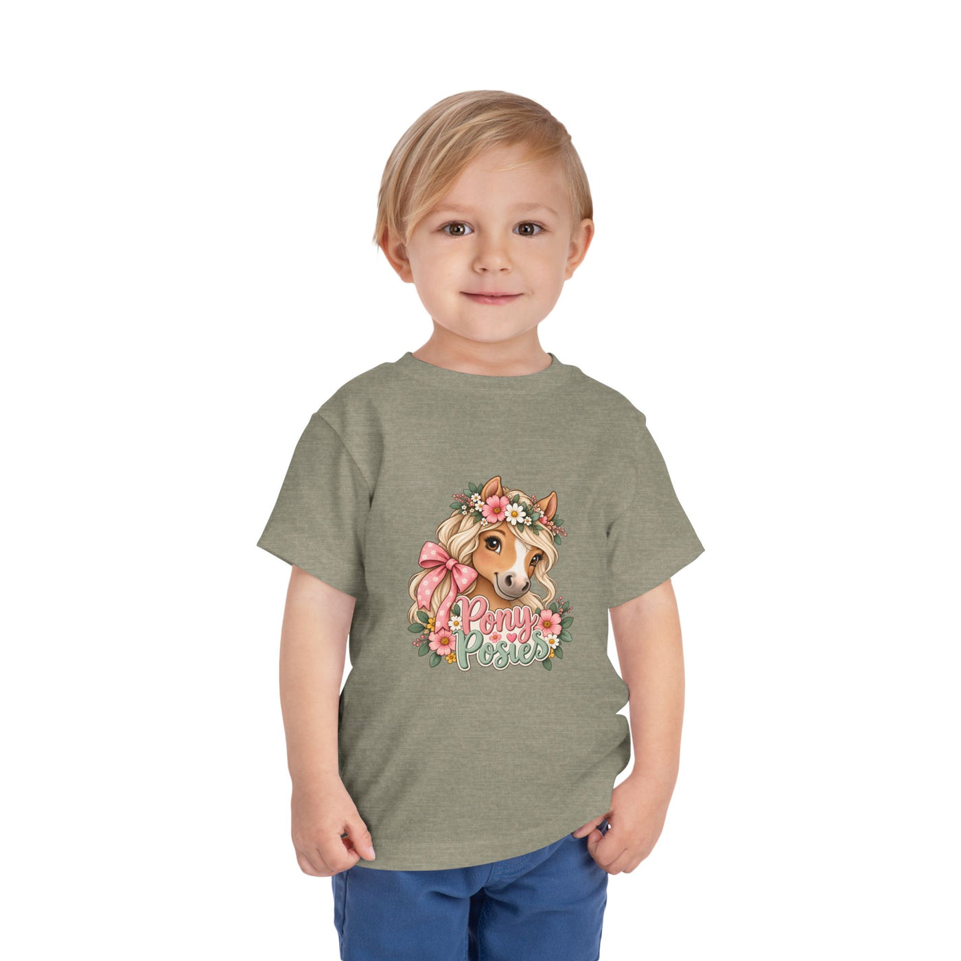 Toddler Tee — Floral Corgi "Pony Posse" Cute Dog Graphic