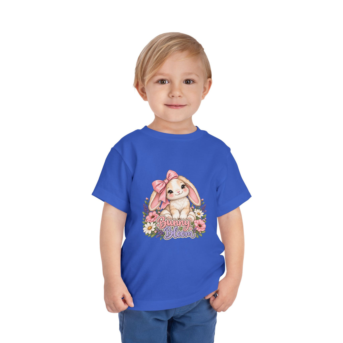 Toddler Tee — "Bunny Bloom" Cute Bunny with Flowers