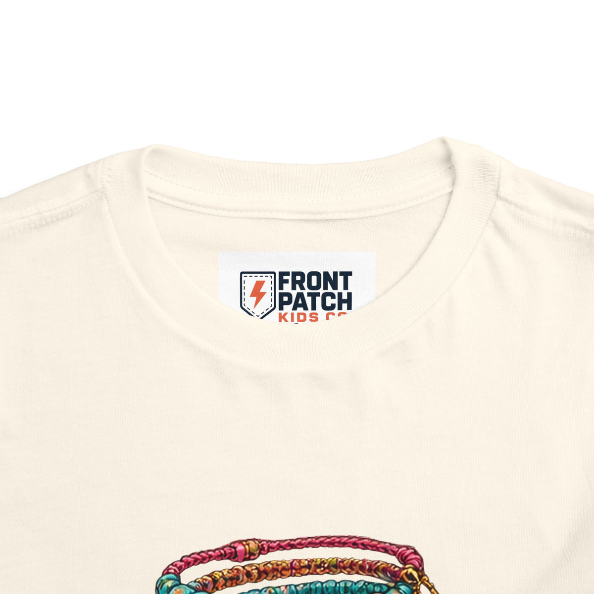 Toddler Tee — 'Sunkissed, Kind, Brave, Happy' Seashell Bracelet Graphic