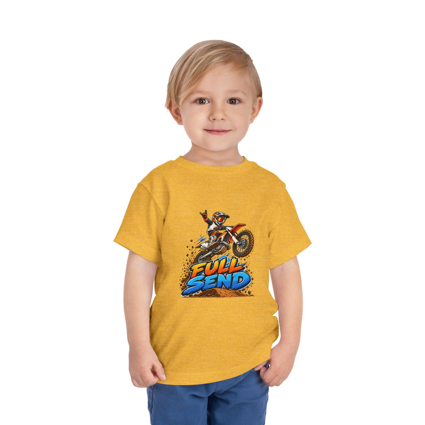 Toddler Tee — "Full Send" Dirt Bike Graphic