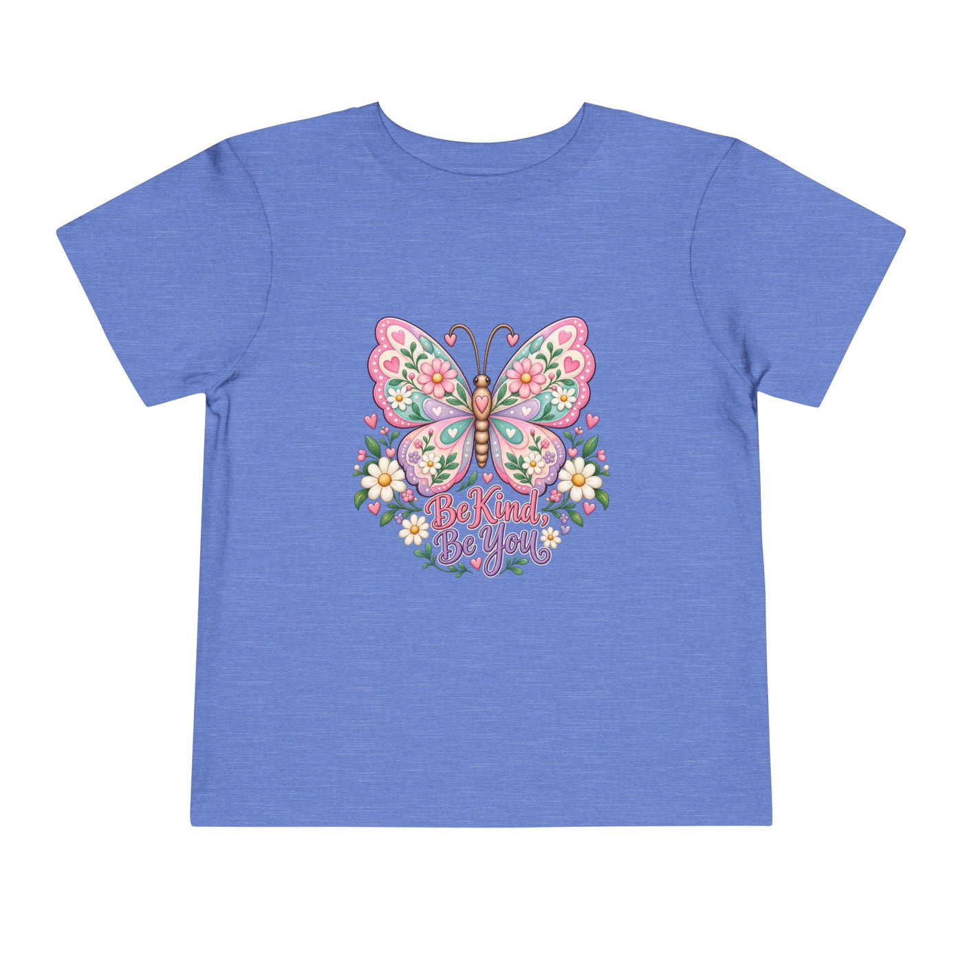 Toddler Tee — Pink Butterfly “Be Kind Be You” Floral Graphic