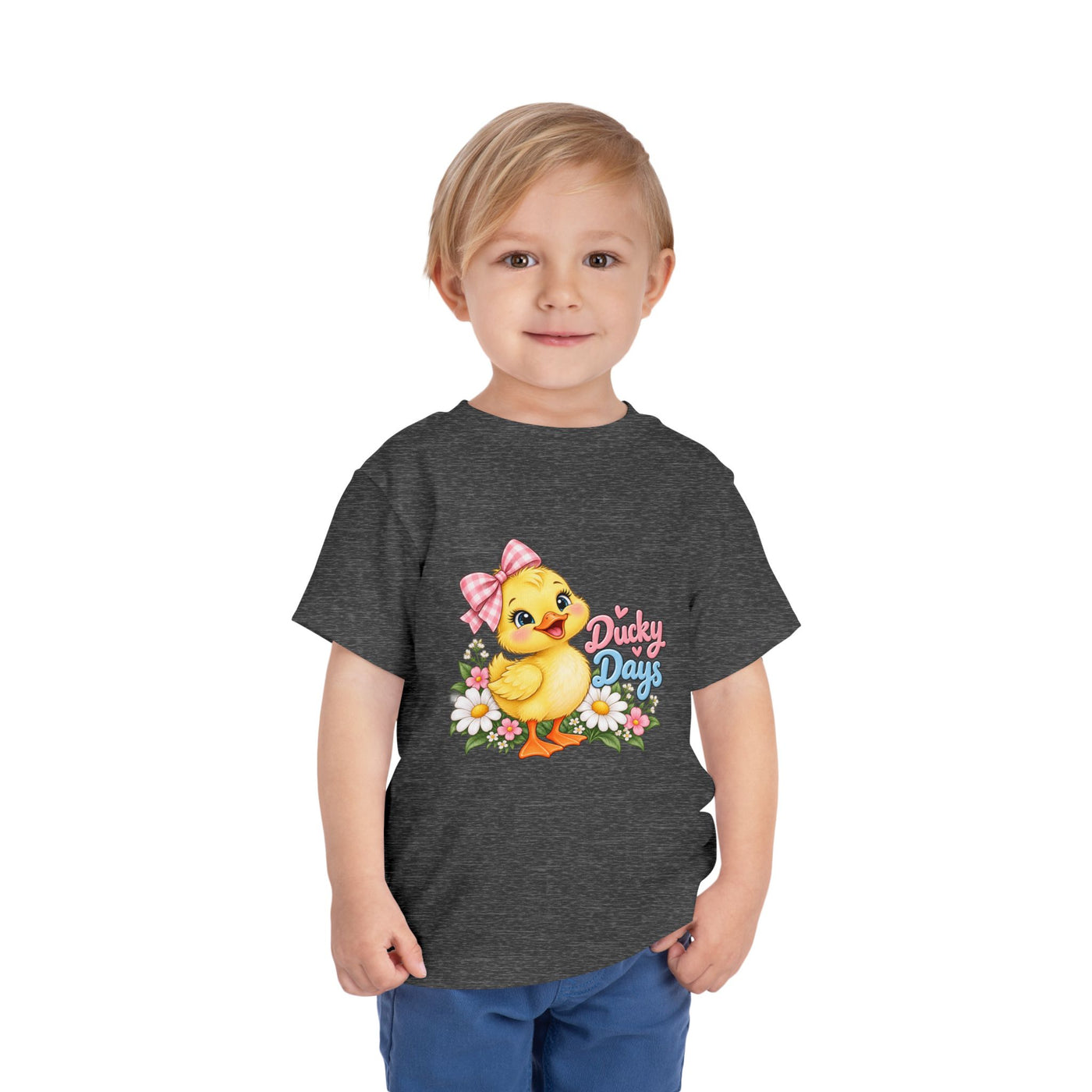 Toddler Tee — "Ducky Days" Cute Duckling Floral Baby Shirt
