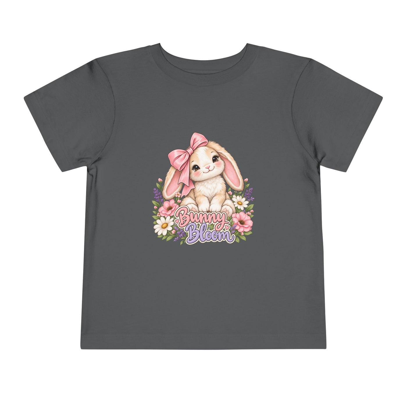 Toddler Tee — "Bunny Bloom" Cute Bunny with Flowers