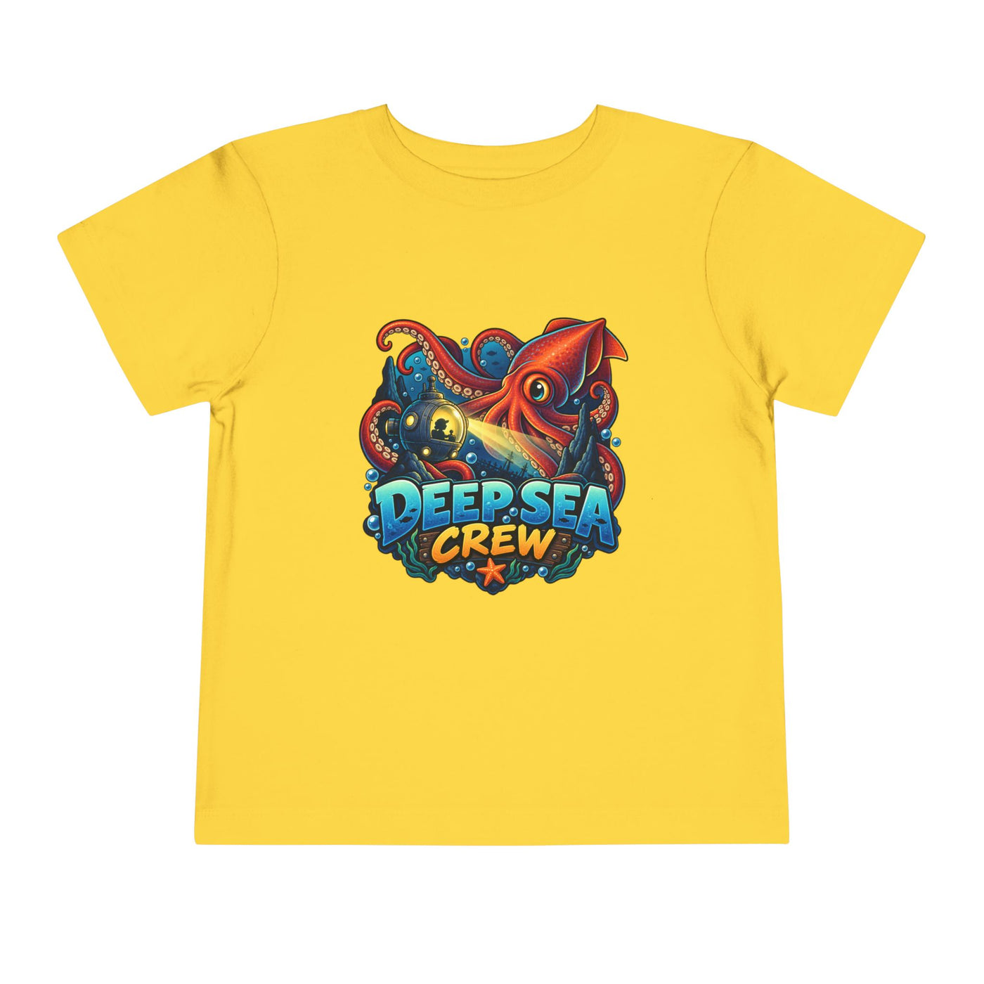 Toddler Tee — "Deep Sea Crew" Cute Squid Ocean Graphic Shirt