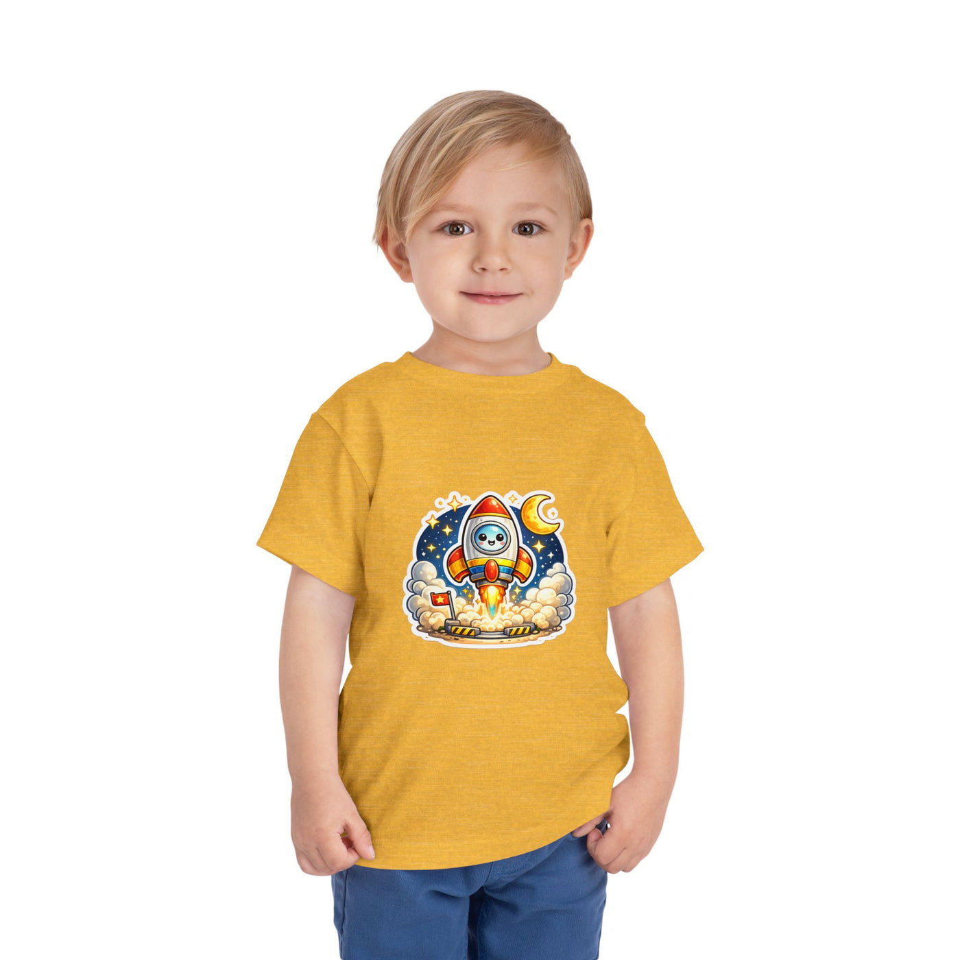 Toddler Tee — Cute Rocket Astronaut Launch Graphic