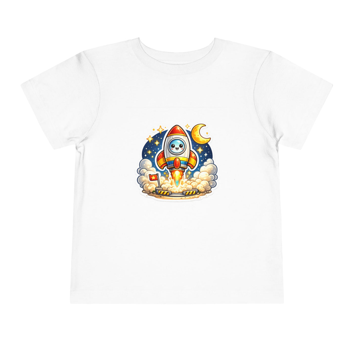 Toddler Tee — Cute Rocket Astronaut Launch Graphic