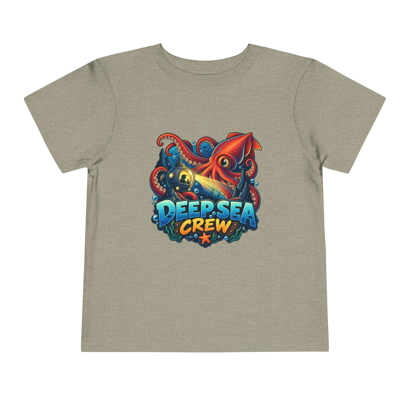 Toddler Tee — "Deep Sea Crew" Cute Squid Ocean Graphic Shirt
