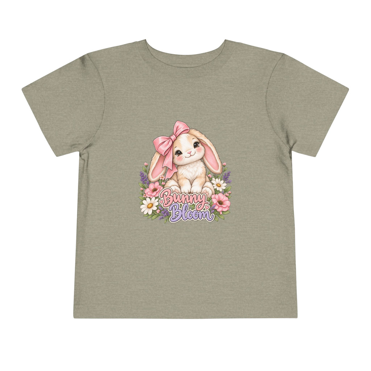 Toddler Tee — "Bunny Bloom" Cute Bunny with Flowers