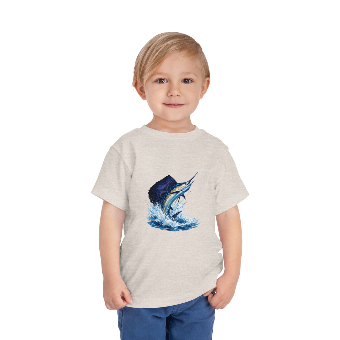 Toddler Tee – Blue Marlin Splash Fishing Shirt