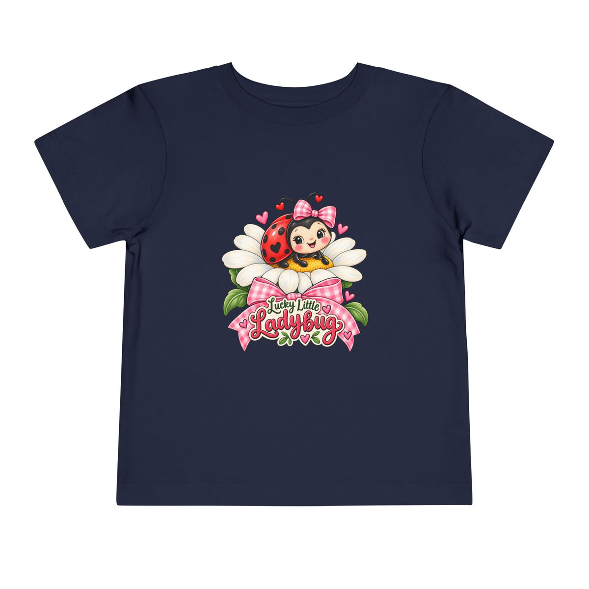 Cute Ladybug Toddler Tee — "Lucky Little Ladybug" Floral Graphic