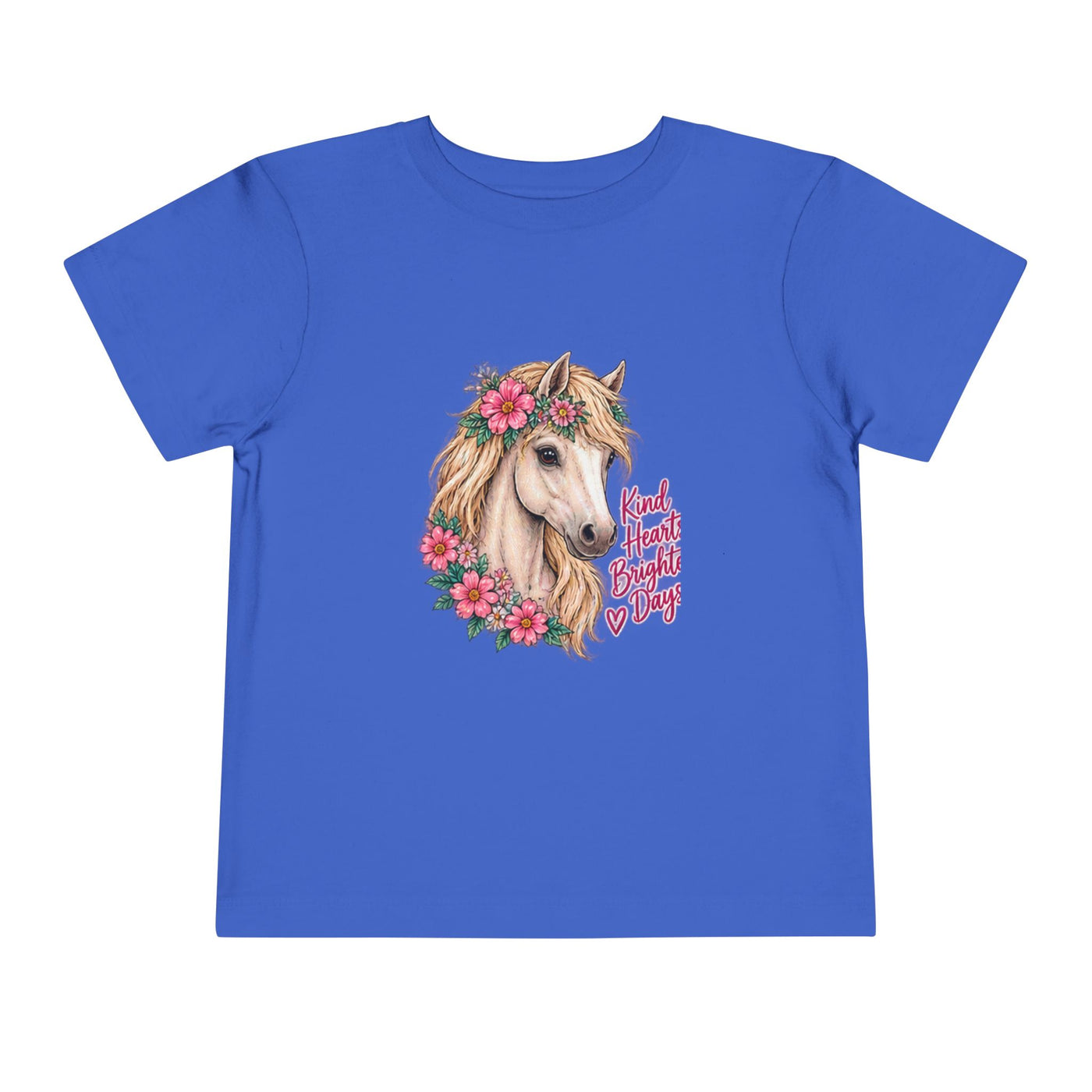 Toddler Tee — Floral Horse "Kind Hearts Bright Days" Cute Pony Shirt