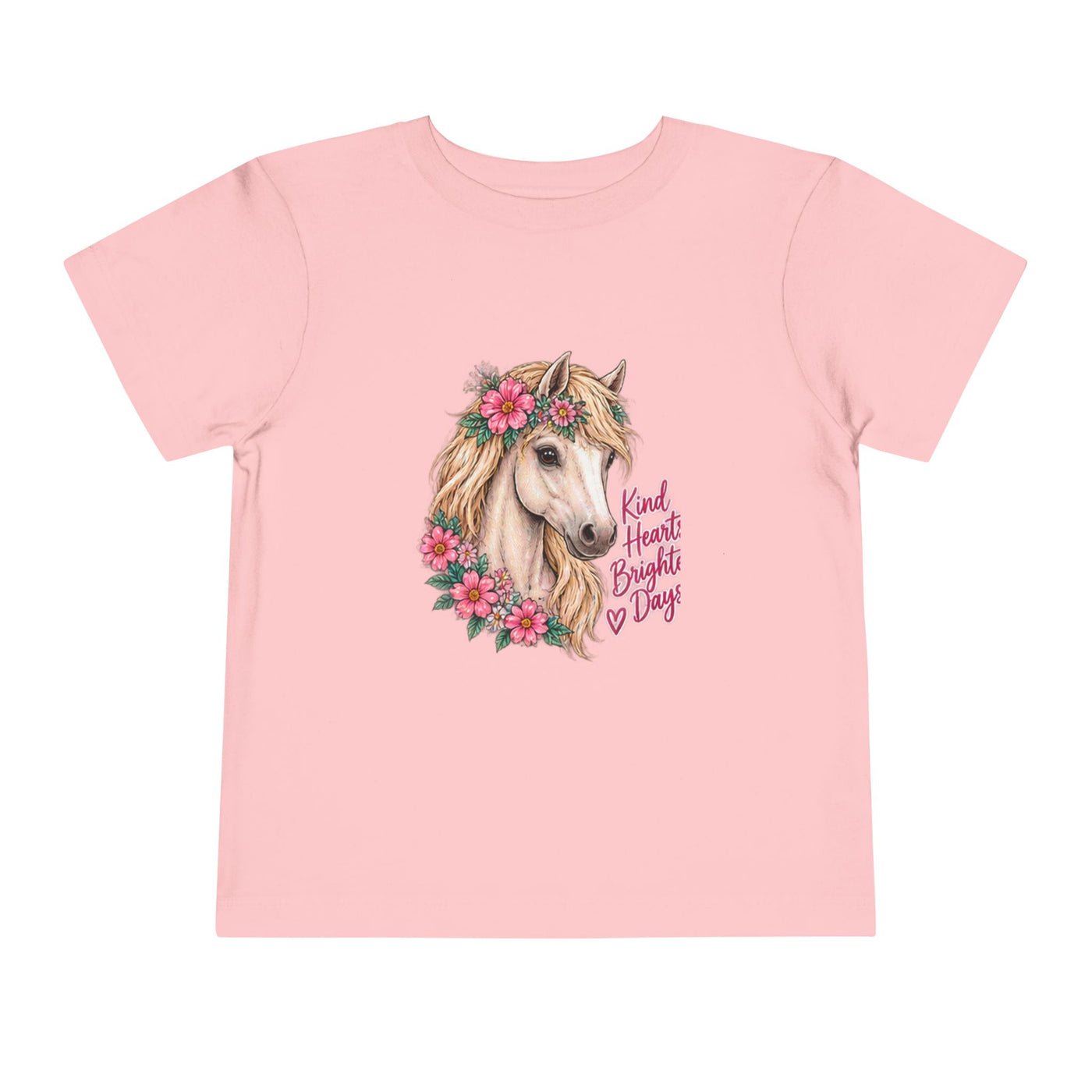 Toddler Tee — Floral Horse "Kind Hearts Bright Days" Cute Pony Shirt