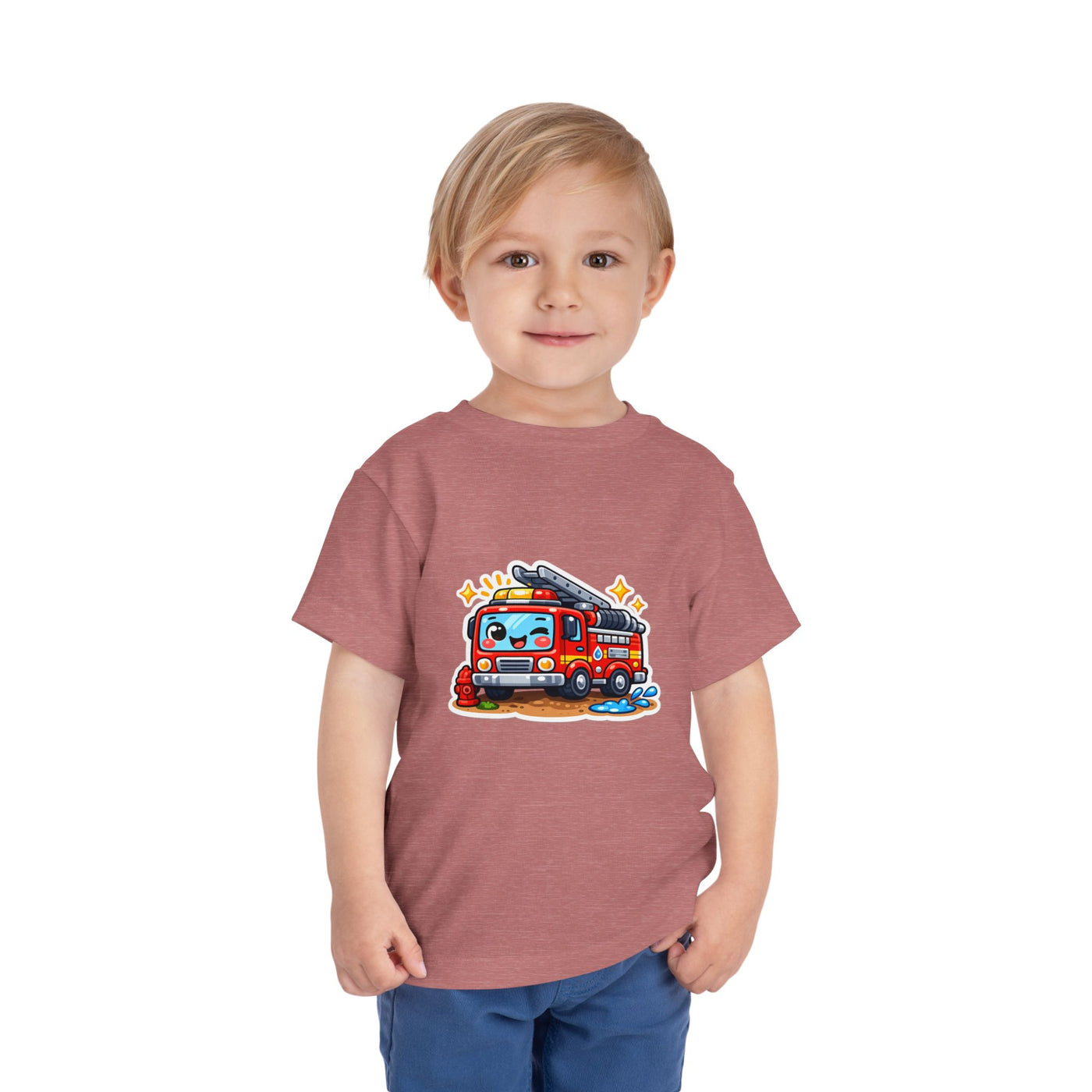 Toddler Tee — Cute Cartoon Fire Truck Graphic Shirt for Kids