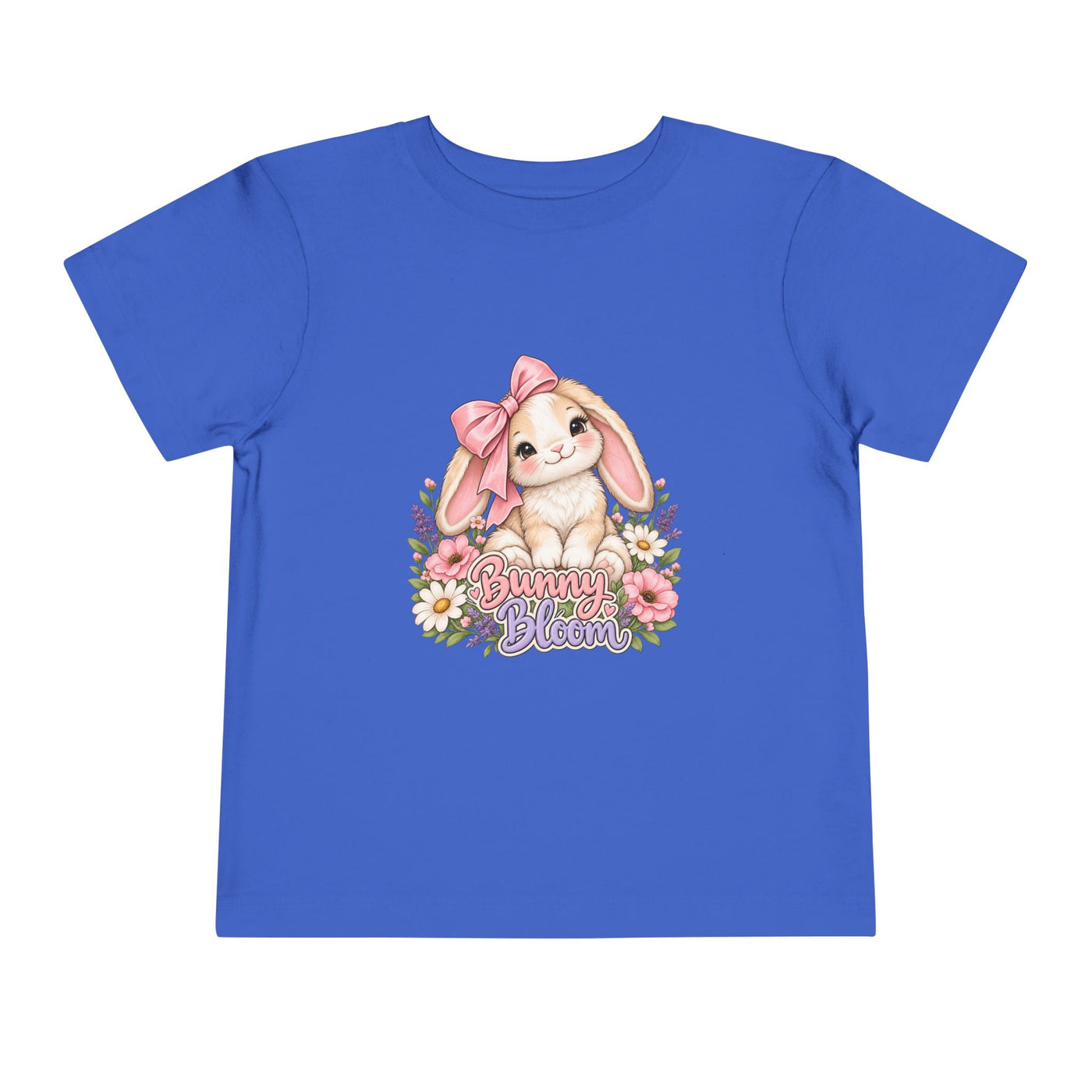 Toddler Tee — "Bunny Bloom" Cute Bunny with Flowers