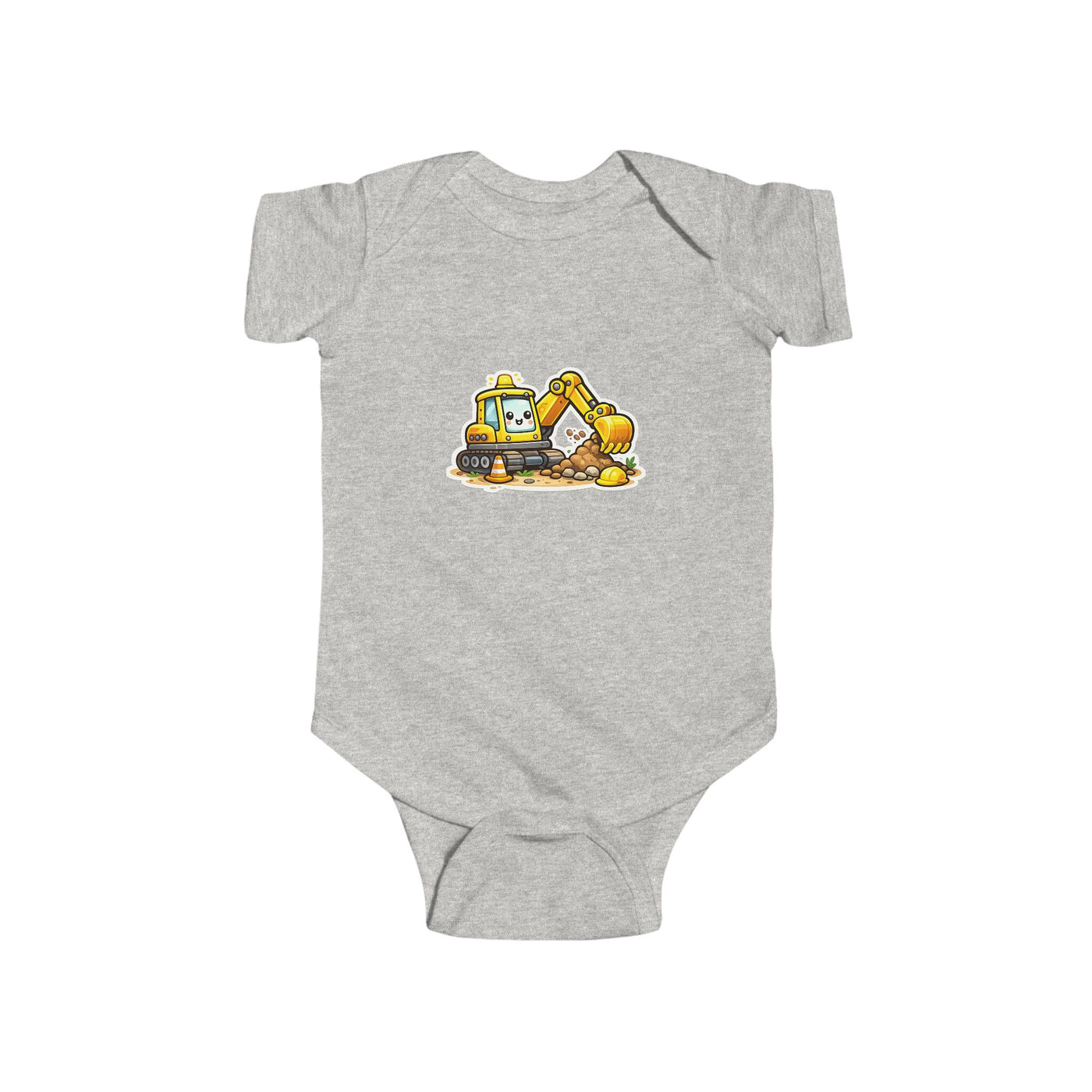 Baby Excavator Bodysuit — Cute Construction Truck Infant Onesie