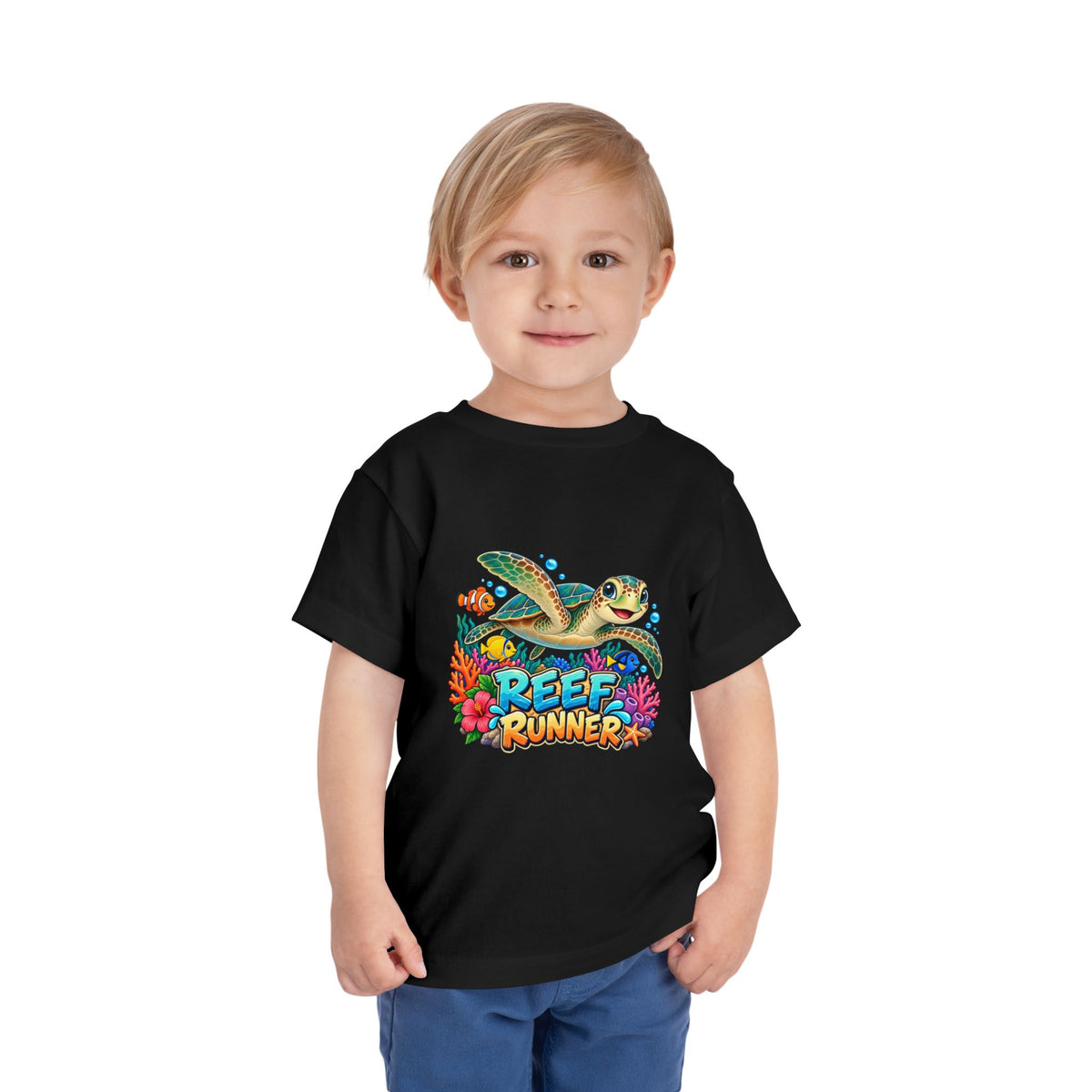 Reef Runner Toddler Tee — Sea Turtle Graphic Shirt for Kids