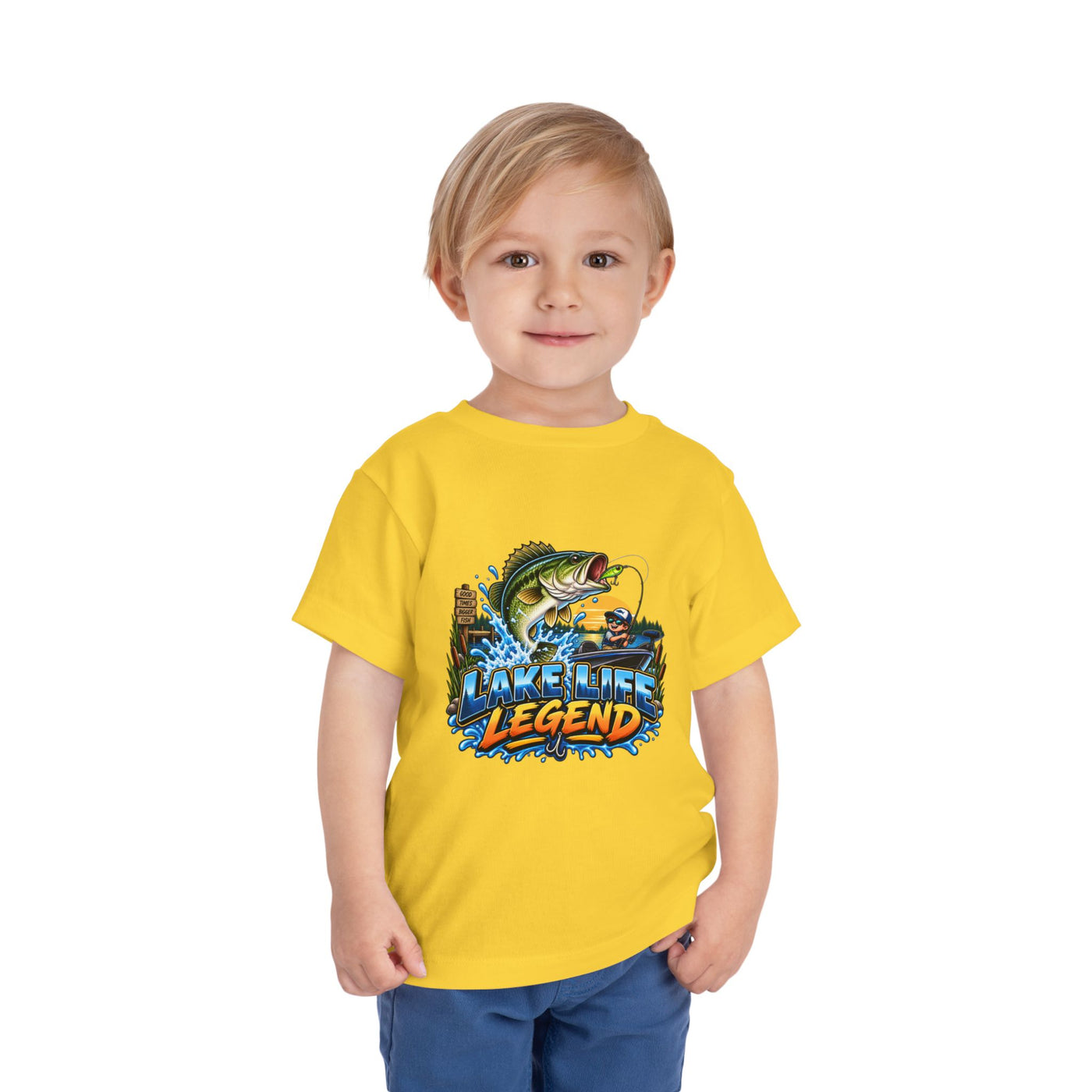 Toddler Tee — "Lake Life Legend" Fishing Graphic for Kids