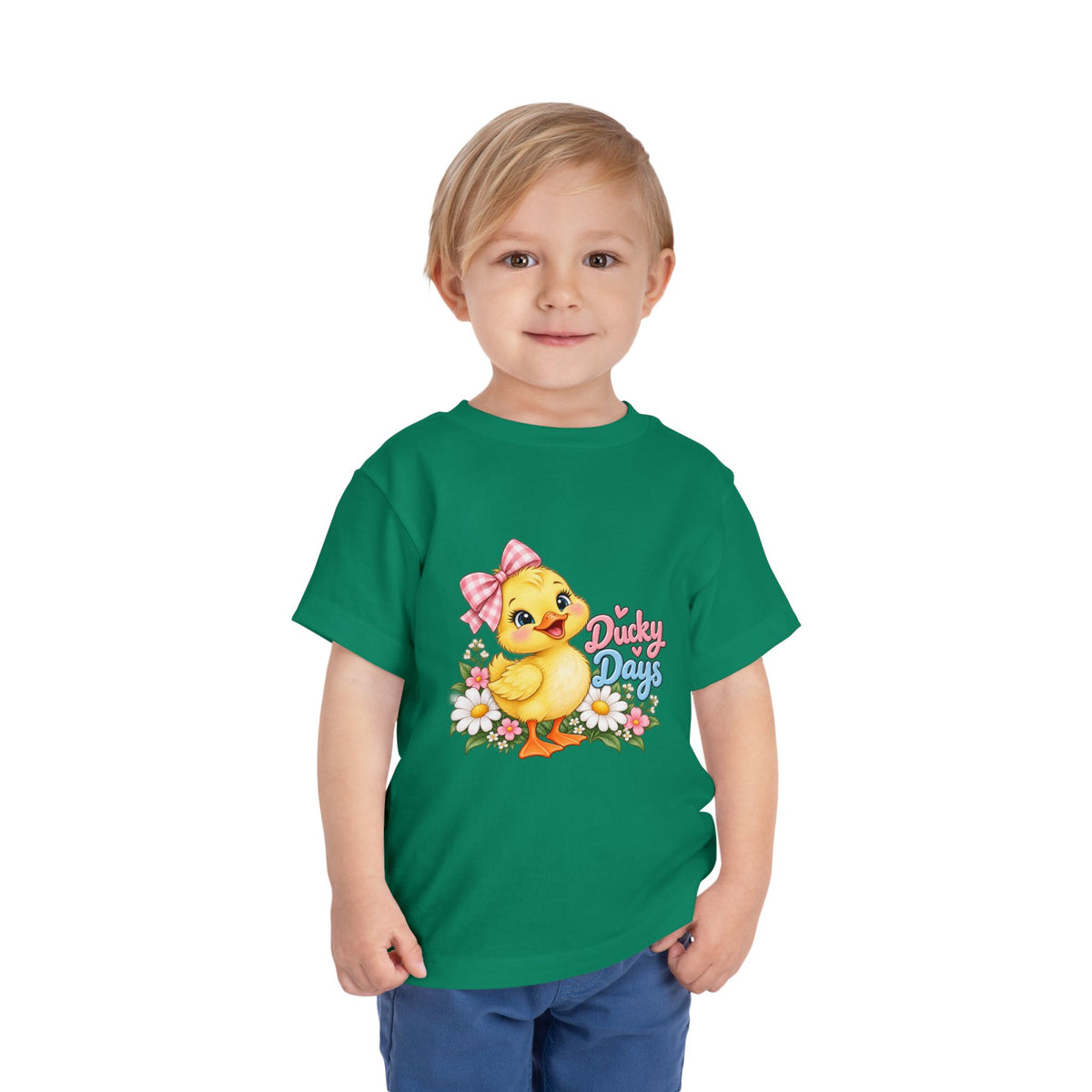 Toddler Tee — "Ducky Days" Cute Duckling Floral Baby Shirt