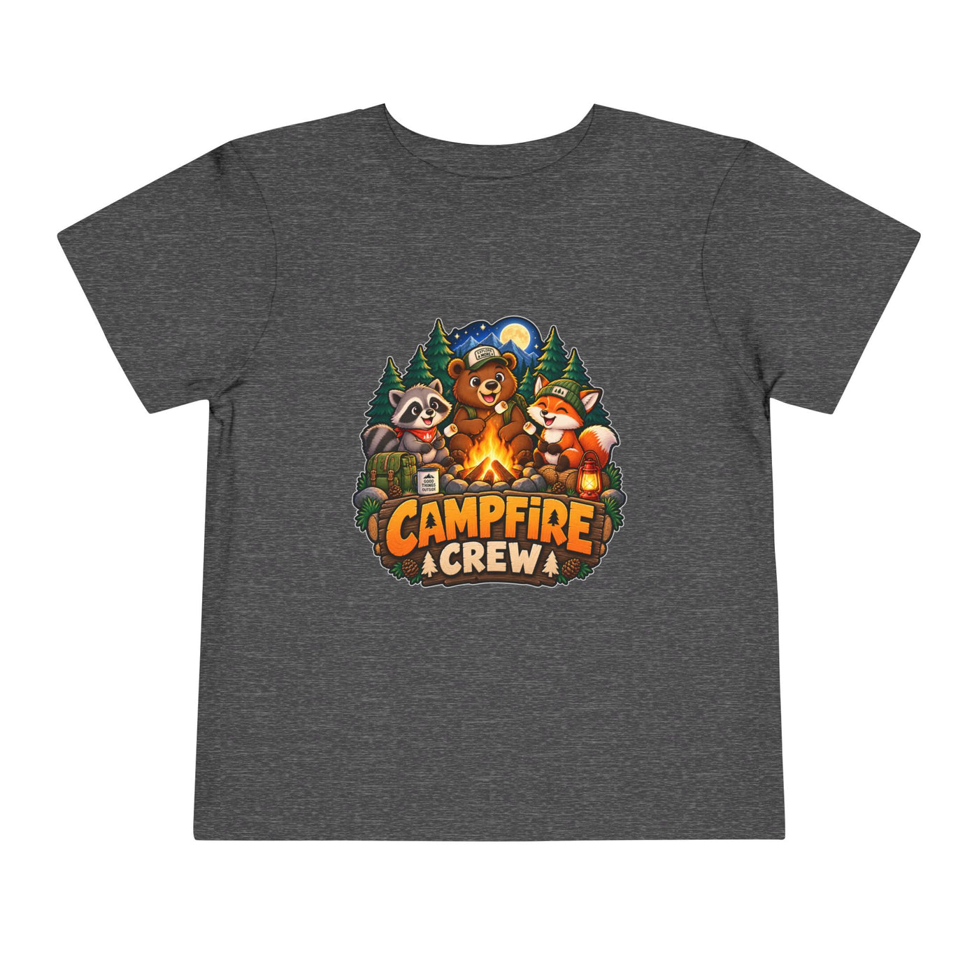 Toddler Tee — "Campfire Crew" Cute Woodland Animals Camping Shirt