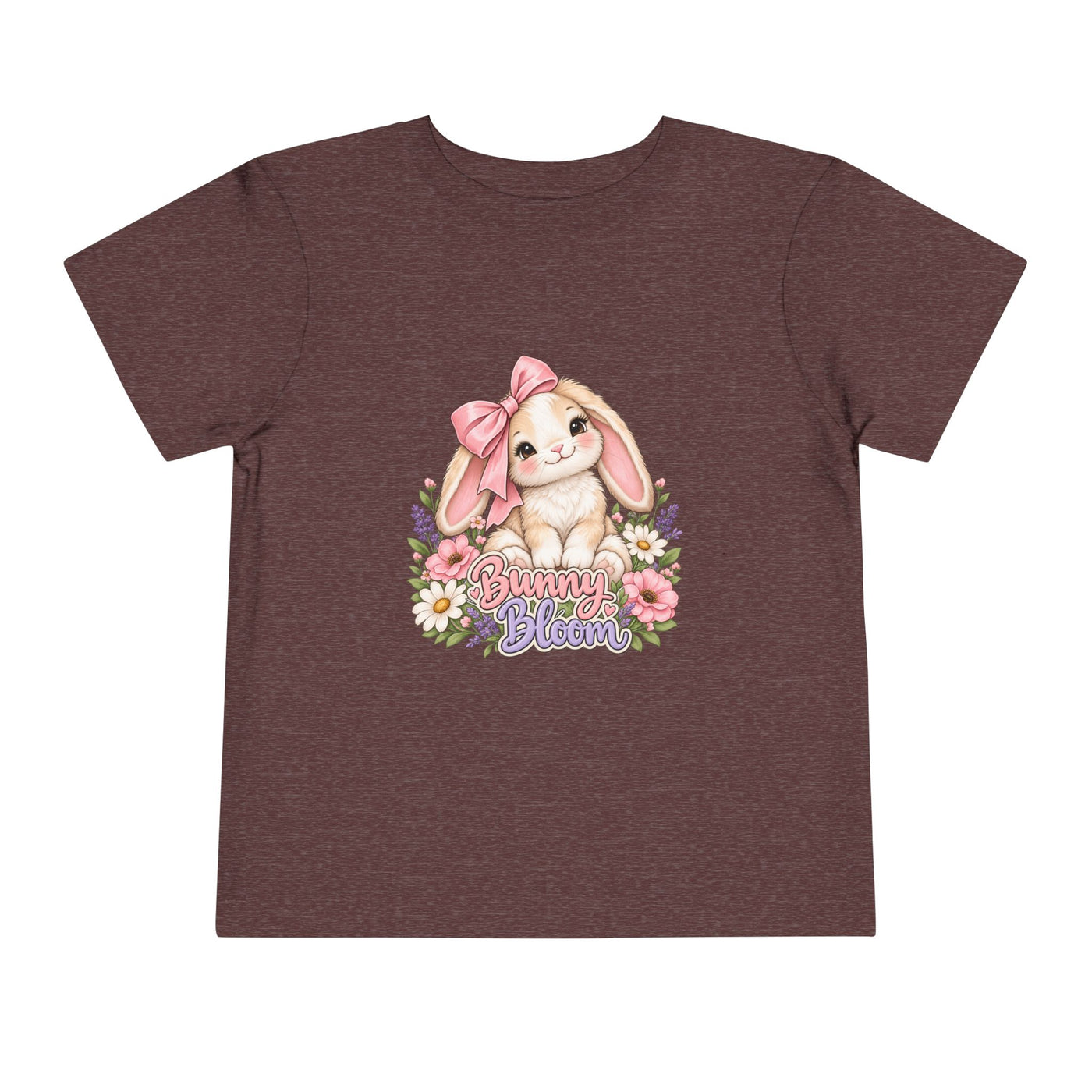 Toddler Tee — "Bunny Bloom" Cute Bunny with Flowers