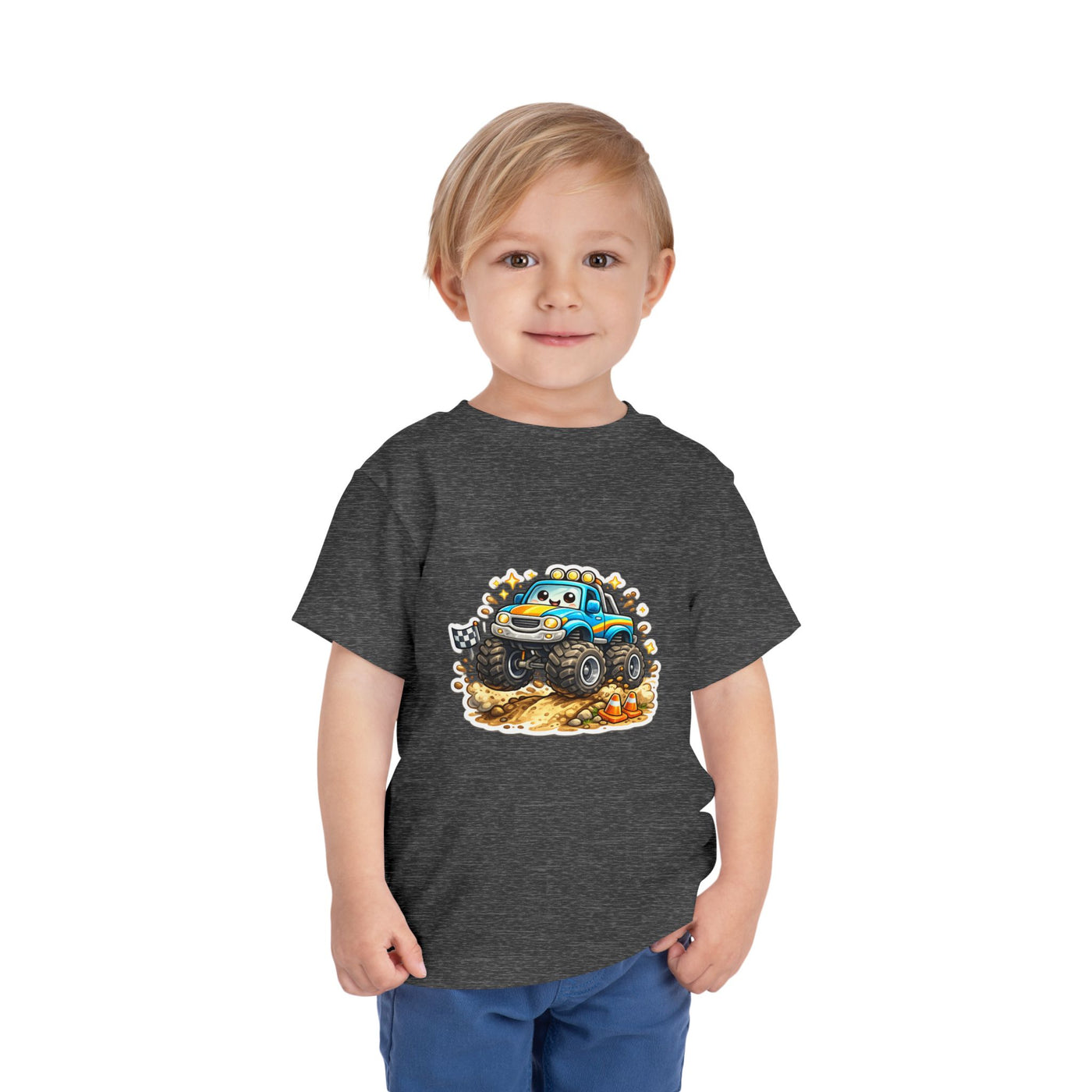 Toddler Monster Truck Tee – Cute Blue Off-Road Car Shirt for Kids