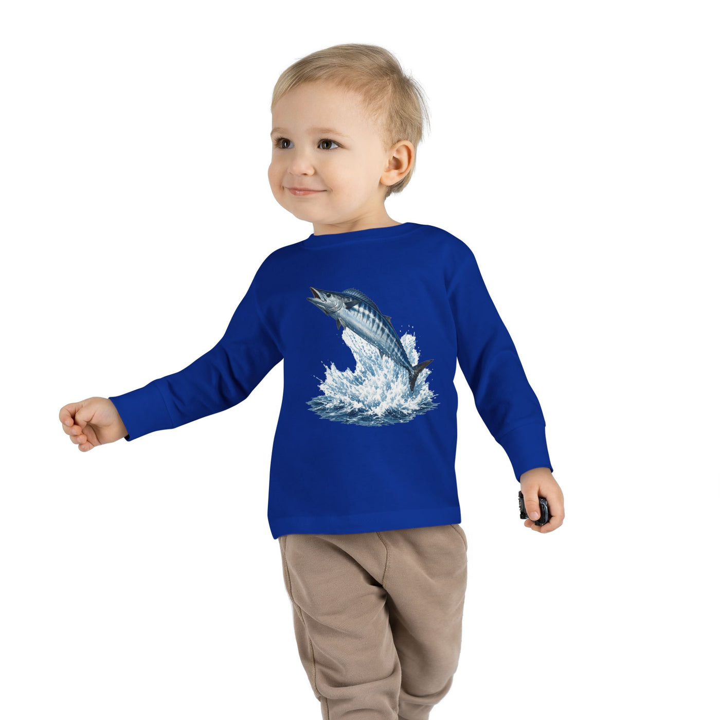 Toddler Long Sleeve Tee — Leaping Tuna Ocean Graphic