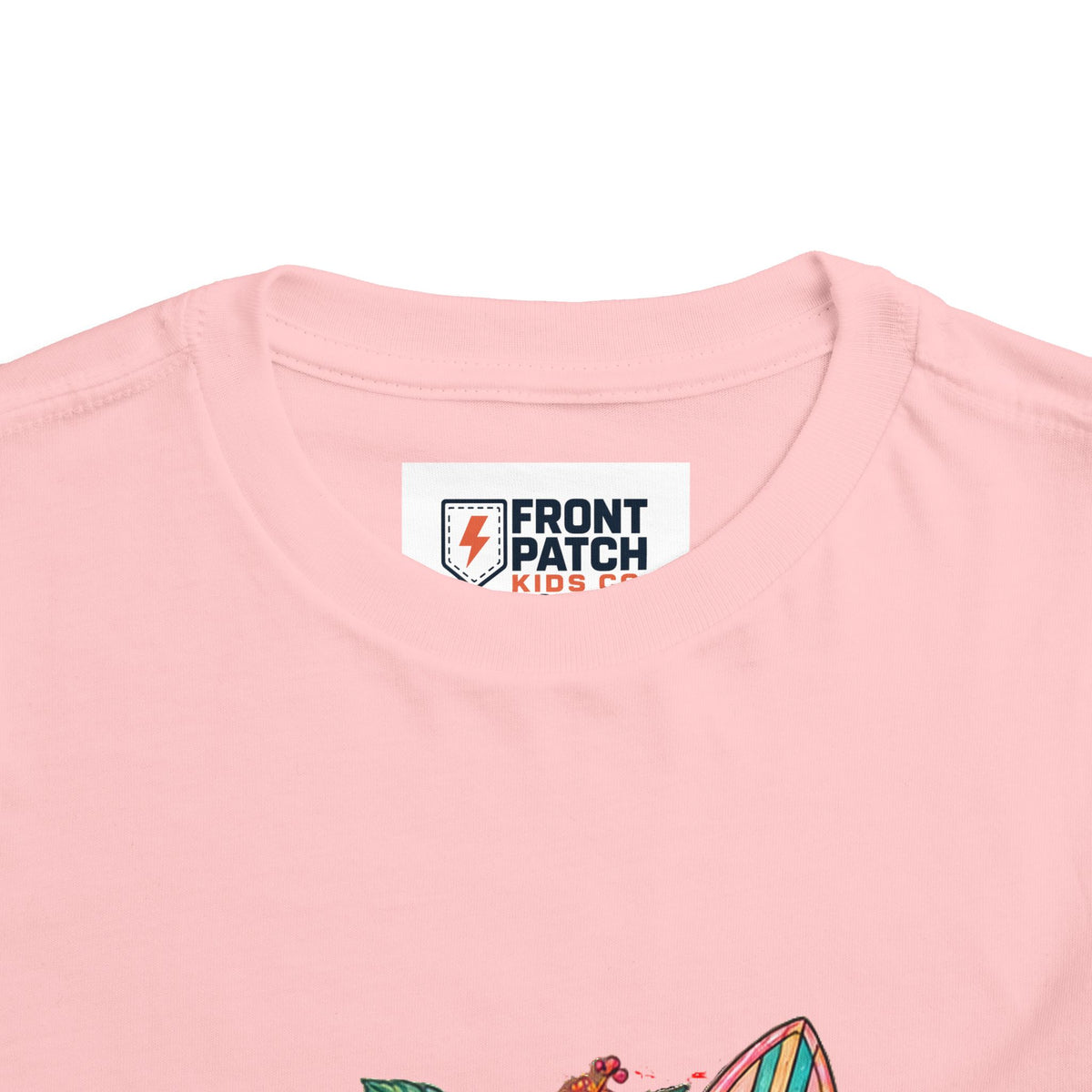 Toddler Tee — "Saltwater Girl" Surf & Hibiscus Beach Graphic