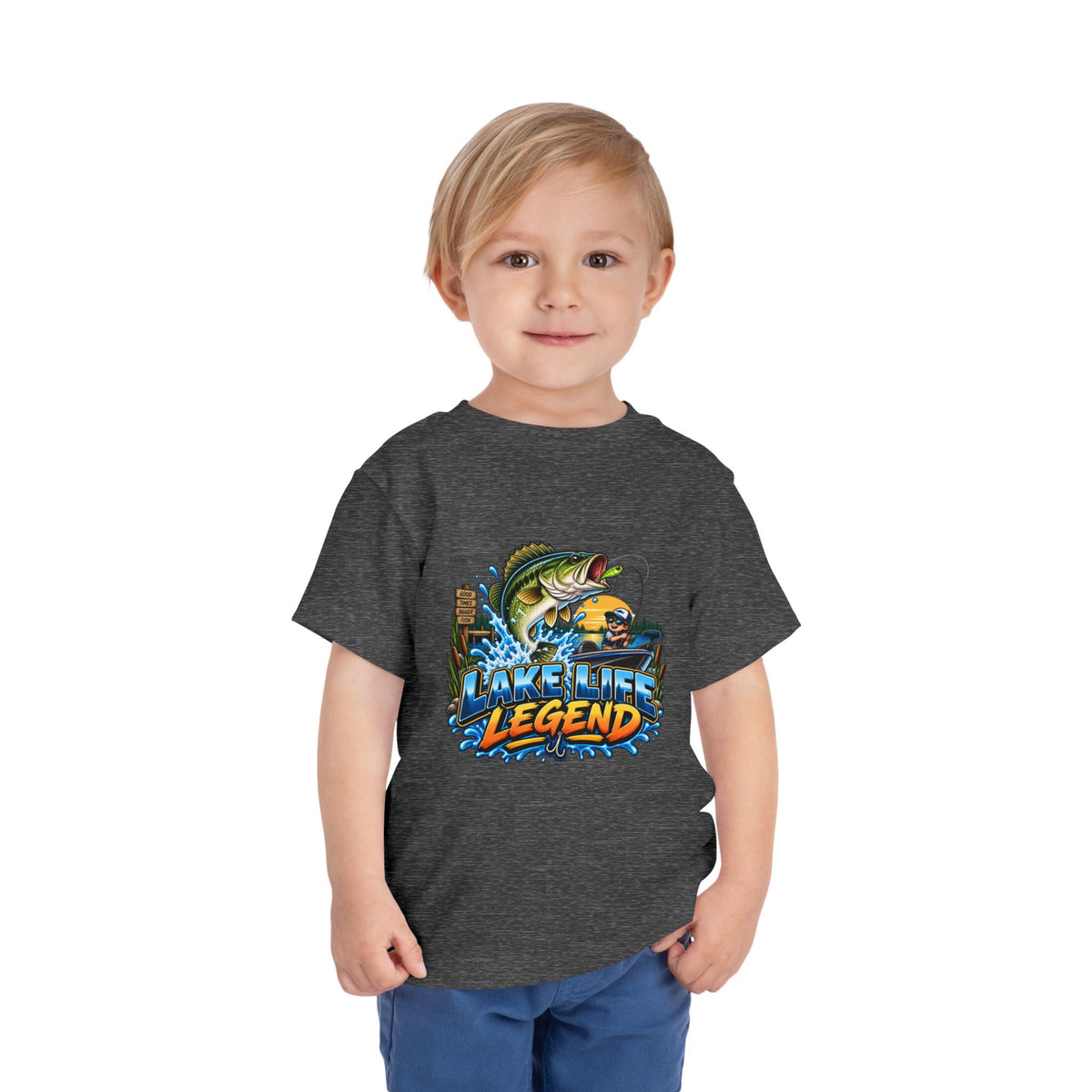 Toddler Tee — "Lake Life Legend" Fishing Graphic for Kids