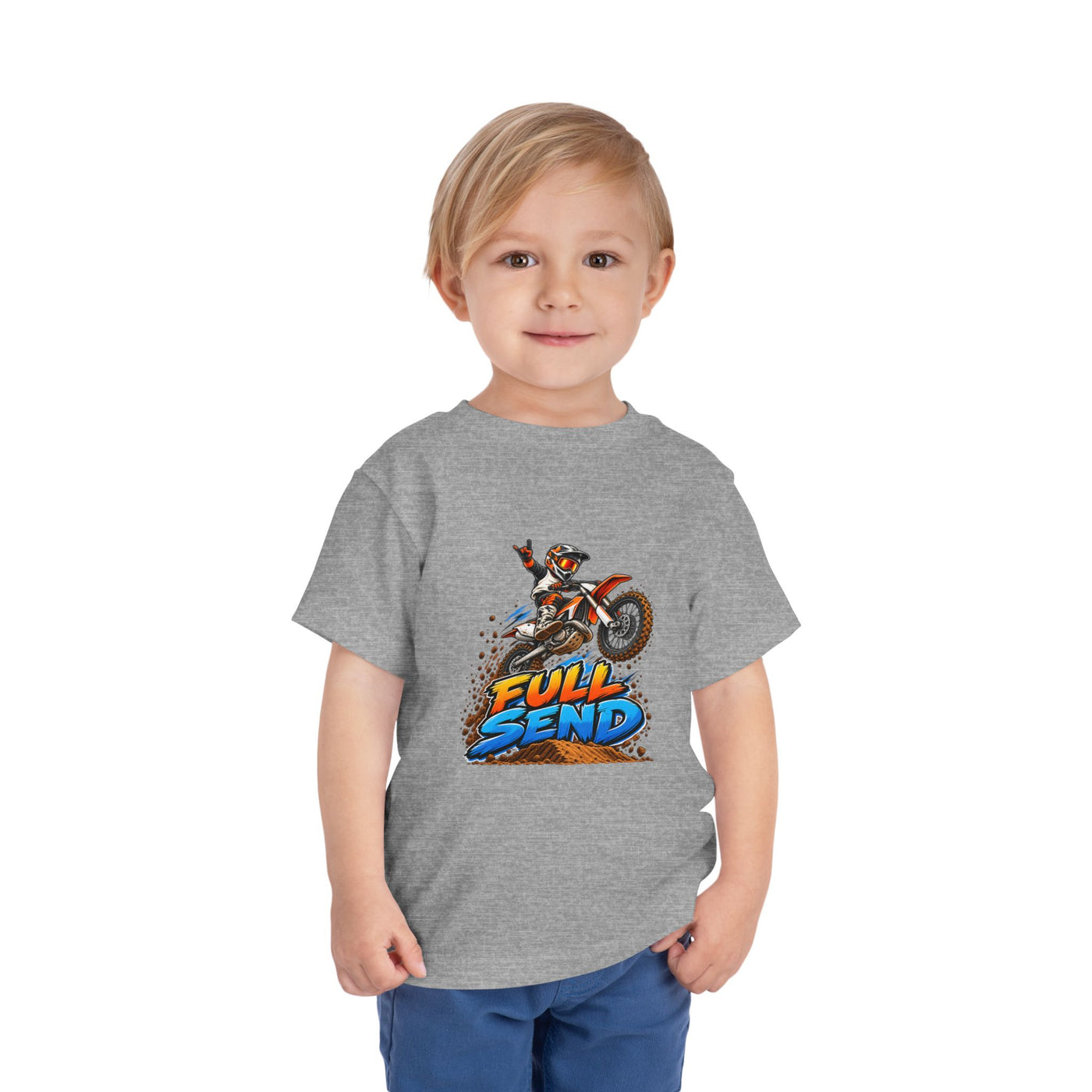 Toddler Tee — "Full Send" Dirt Bike Graphic