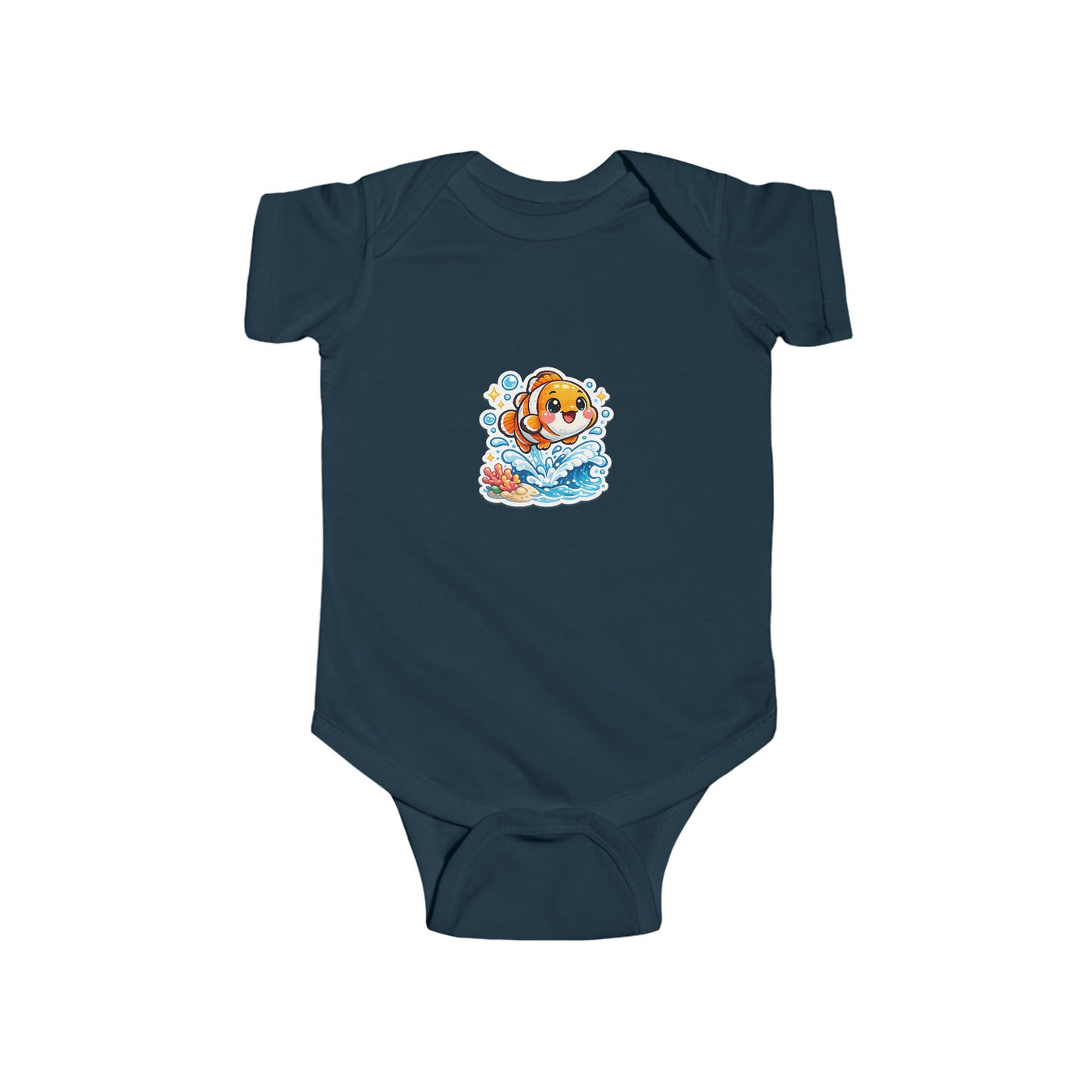 Baby Onesie with Cute Surfing Puppy Illustration – Infant Bodysuit