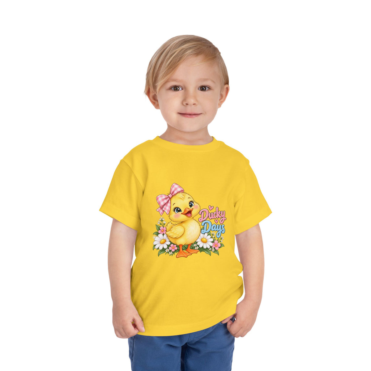Toddler Tee — "Ducky Days" Cute Duckling Floral Baby Shirt