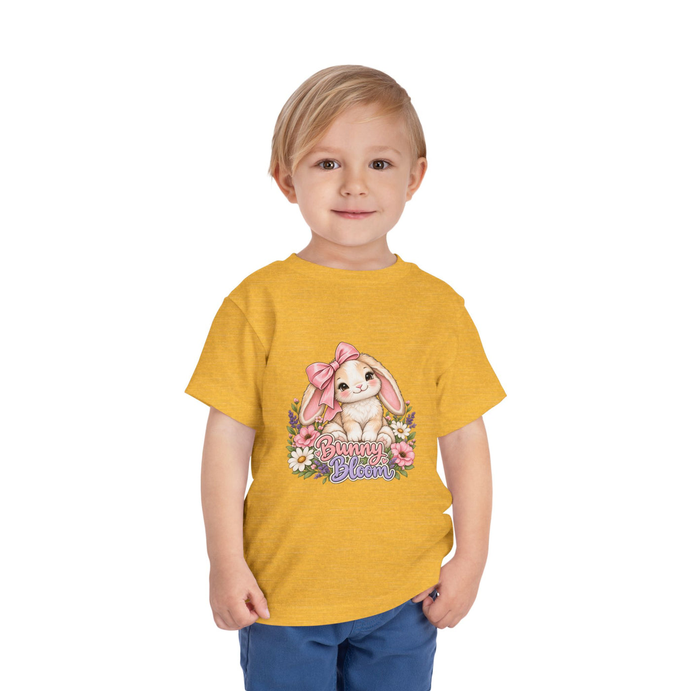 Toddler Tee — "Bunny Bloom" Cute Bunny with Flowers