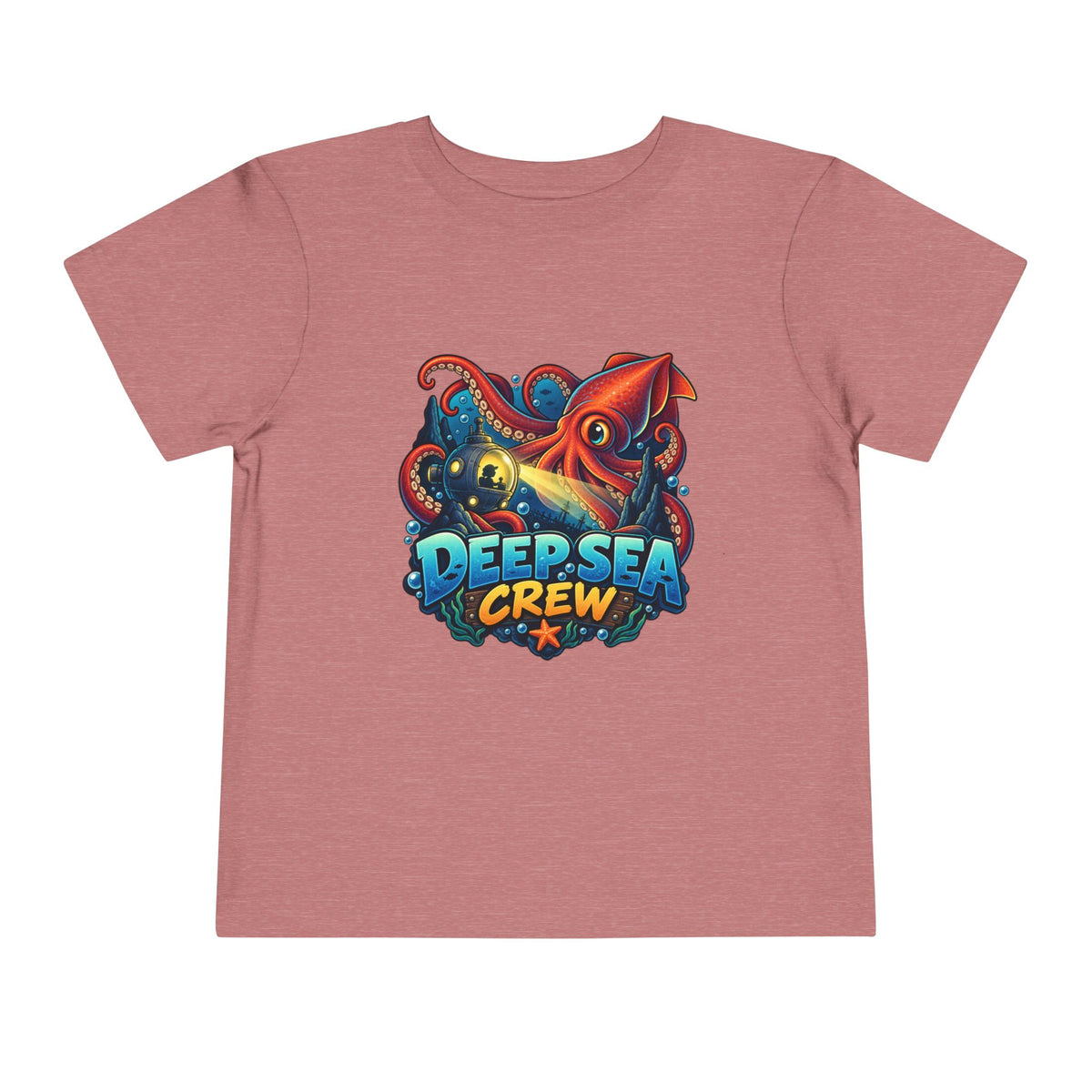 Toddler Tee — "Deep Sea Crew" Cute Squid Ocean Graphic Shirt
