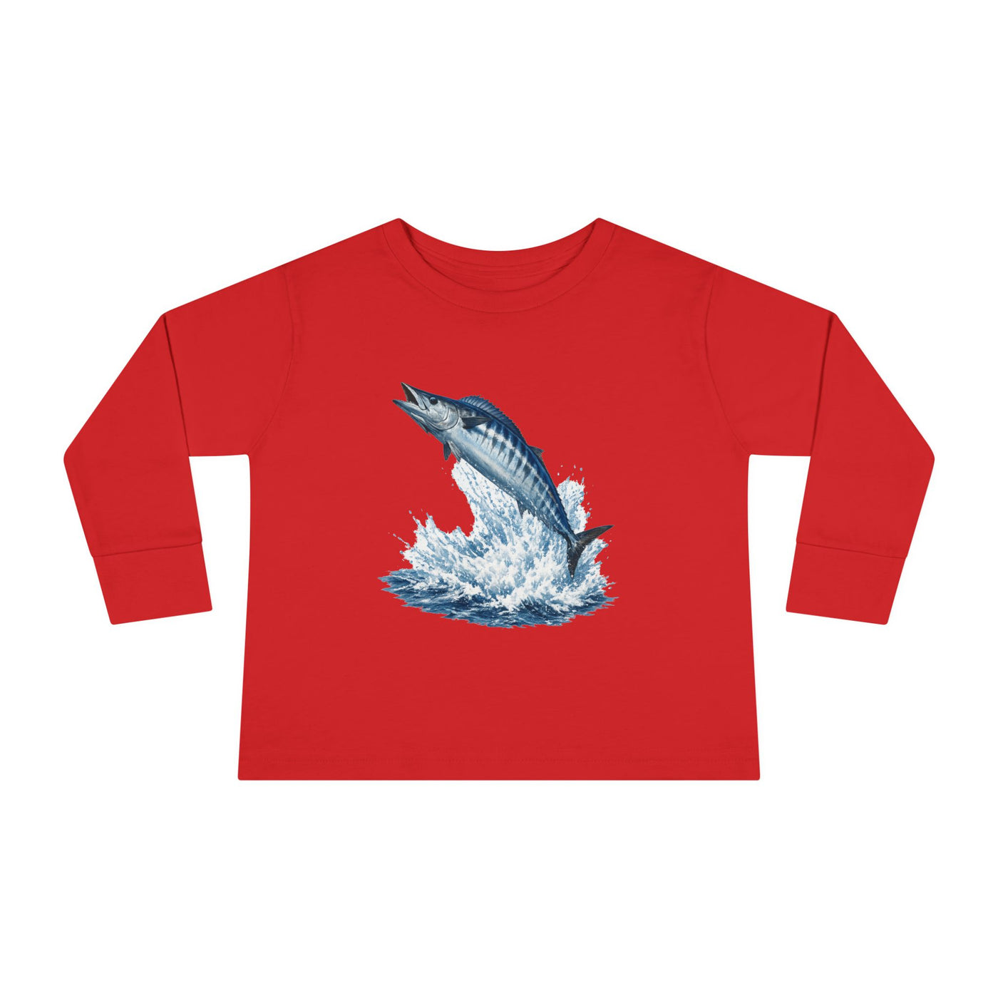 Toddler Long Sleeve Tee — Leaping Tuna Ocean Graphic