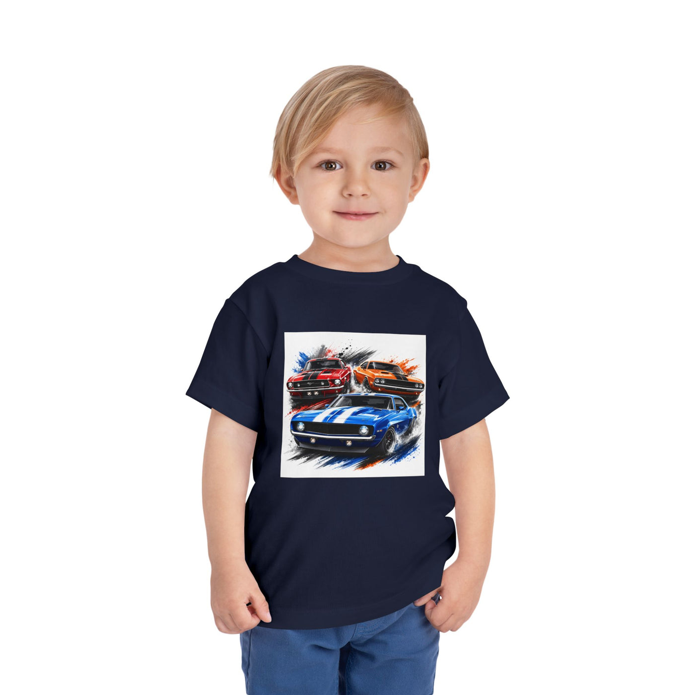 Toddler Tee — Classic Muscle Cars Race Graphic