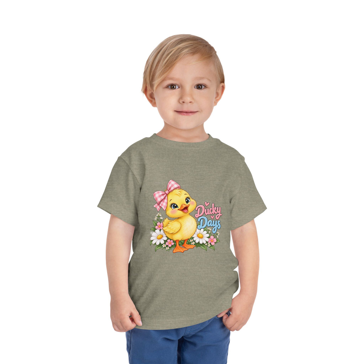 Toddler Tee — "Ducky Days" Cute Duckling Floral Baby Shirt
