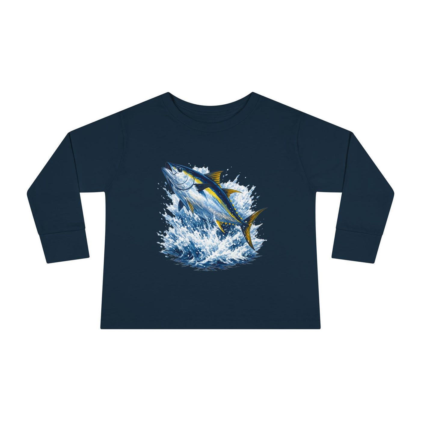 Toddler Long Sleeve Tee - Bluefin Tuna Splash Graphic